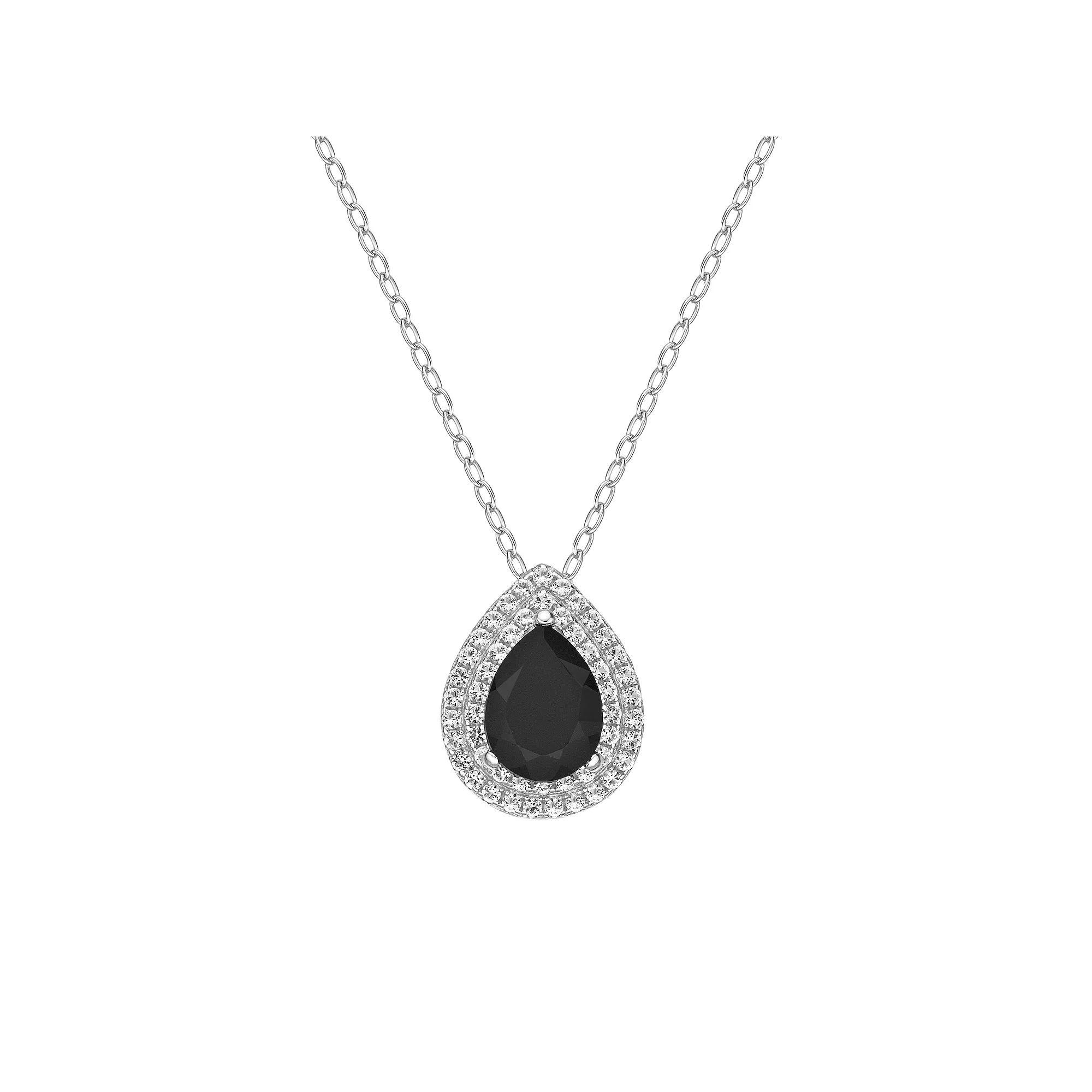 Gemminded Sterling Silver Black Onyx Pearl Pendant Necklace, Women's, Size: 18" Product Image