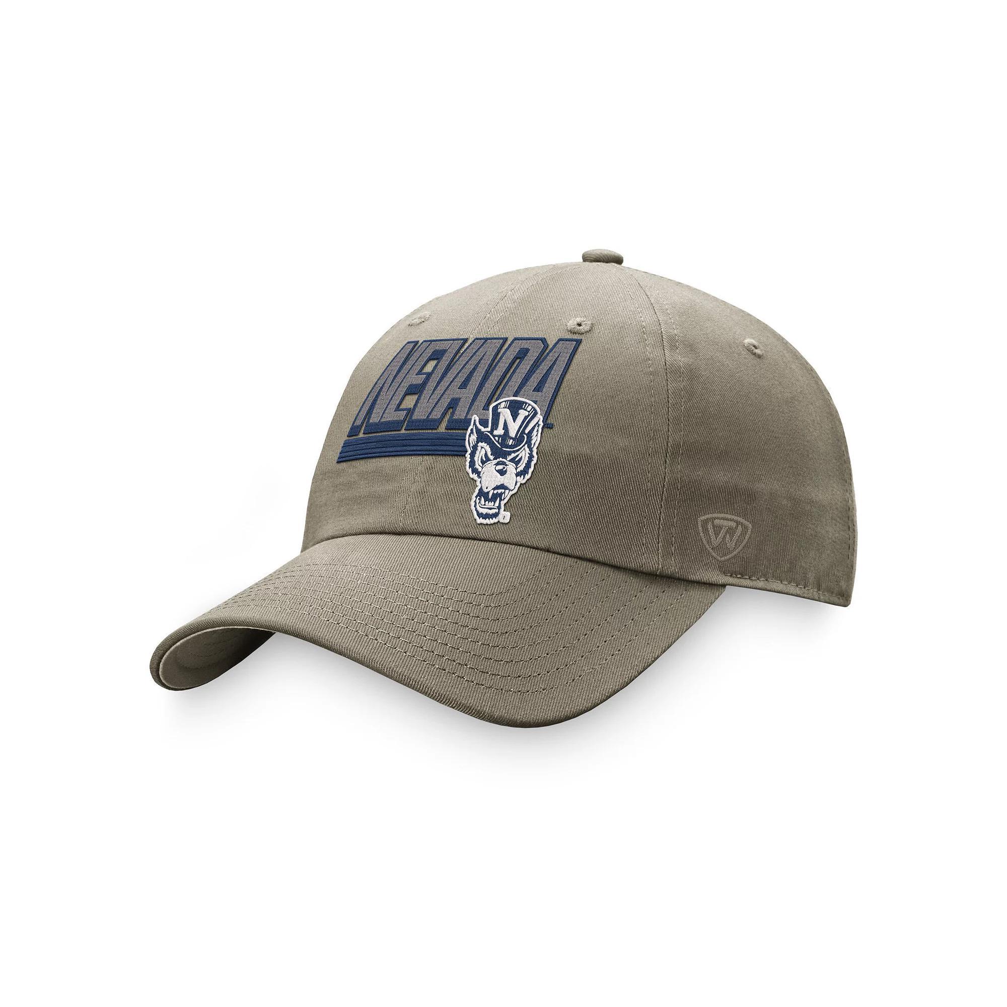 Men's Top of the World Khaki Nevada Wolf Pack Slice Adjustable Hat, Nev Beig K Product Image