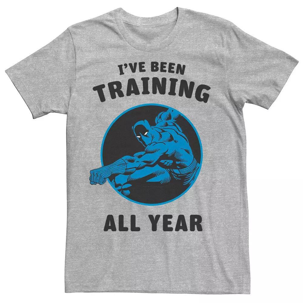 Men's Marvel Avengers Black Panther I've Been Training All Year Tee, Size: Small, Athletic Grey Product Image