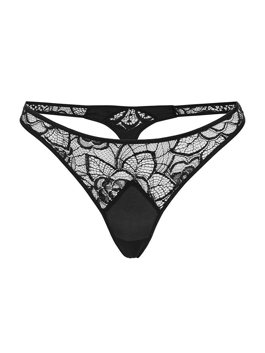 Womens Coquette Lace Thong Product Image