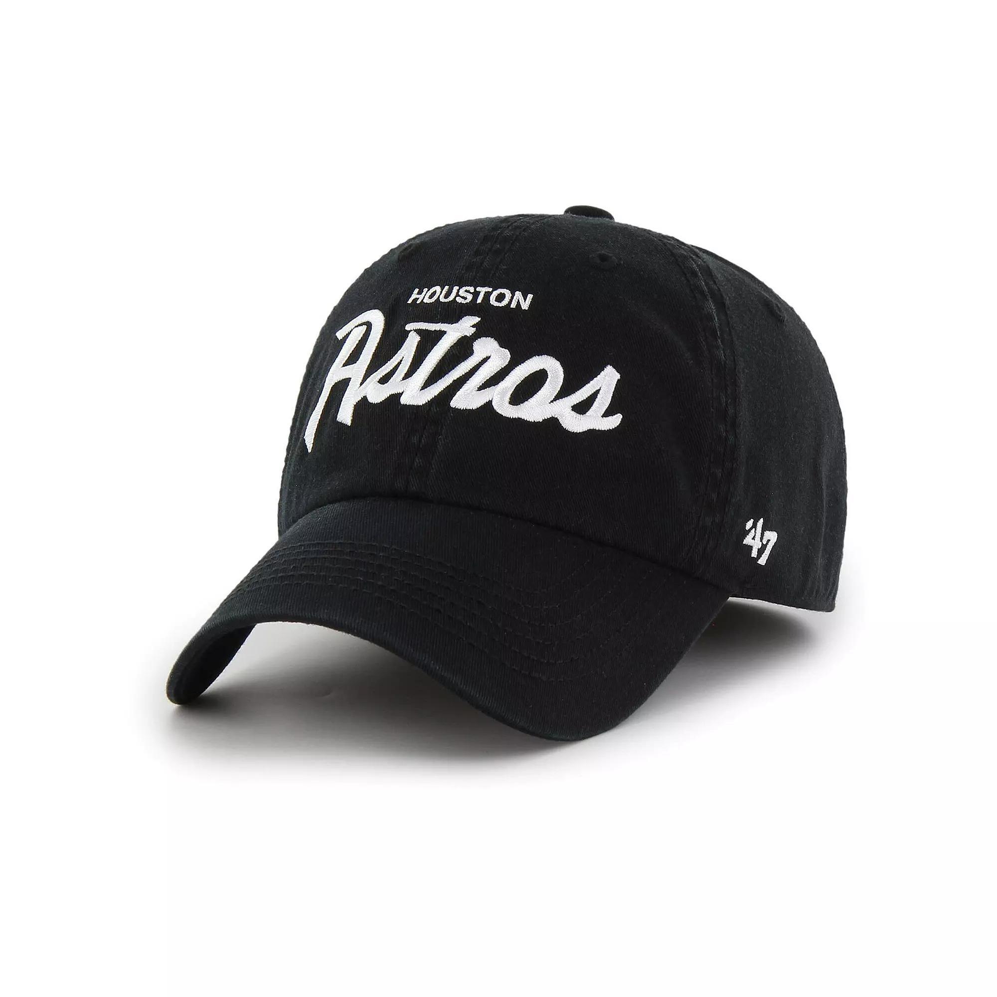 Men's '47 Black Houston Astros Crosstown Classic Franchise Fitted Hat, Size: Large Product Image