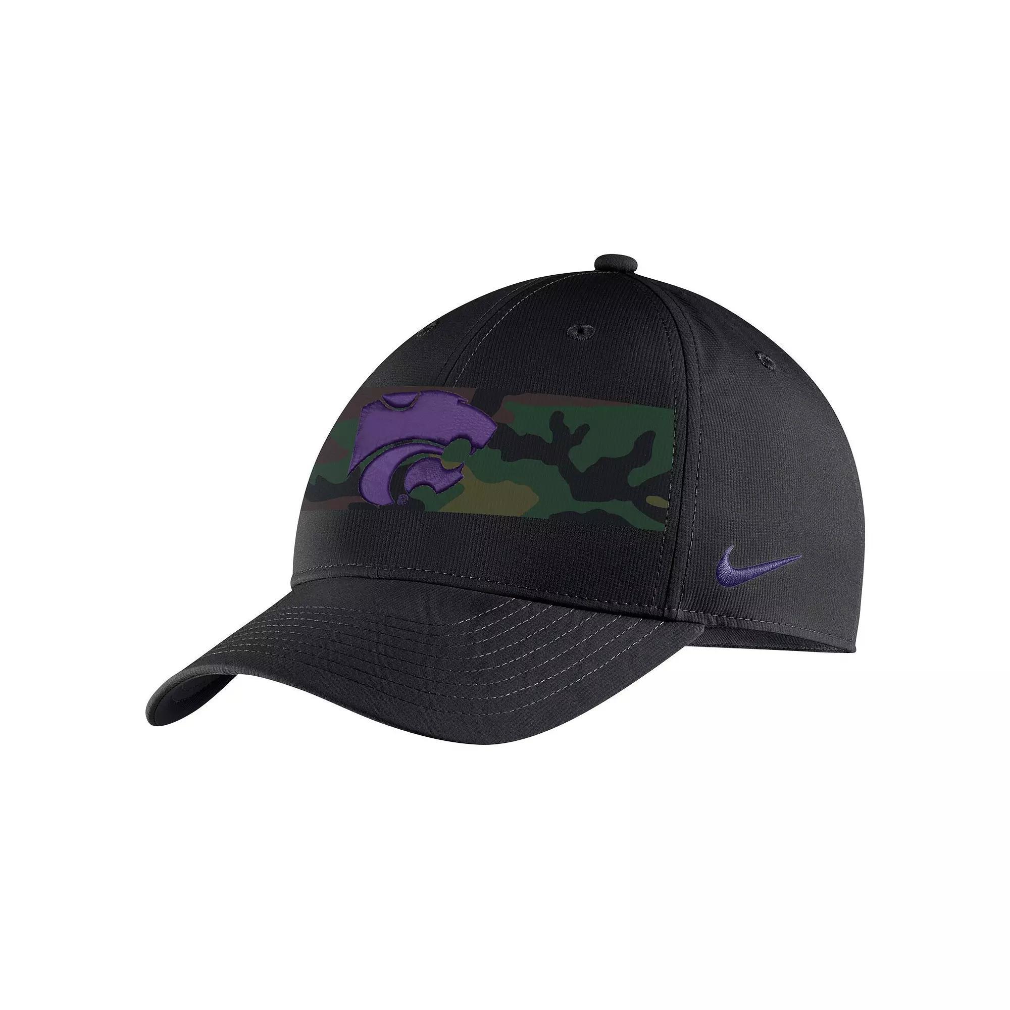 Men's Nike Black Kansas State Wildcats Military Pack Camo Legacy91 Adjustable Hat Product Image
