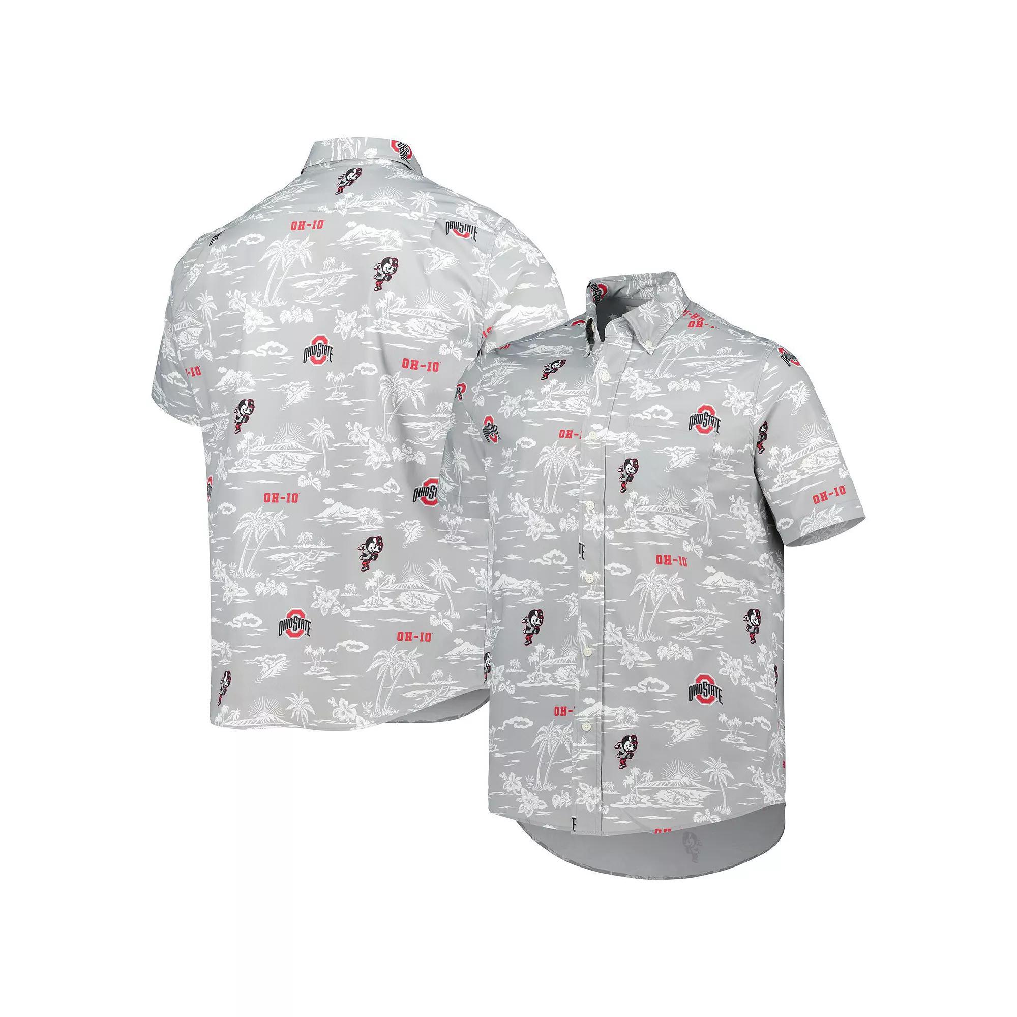 Men's Reyn Spooner Gray Ohio State Buckeyes Classic Button-Down Shirt, Size: Large, Grey Product Image