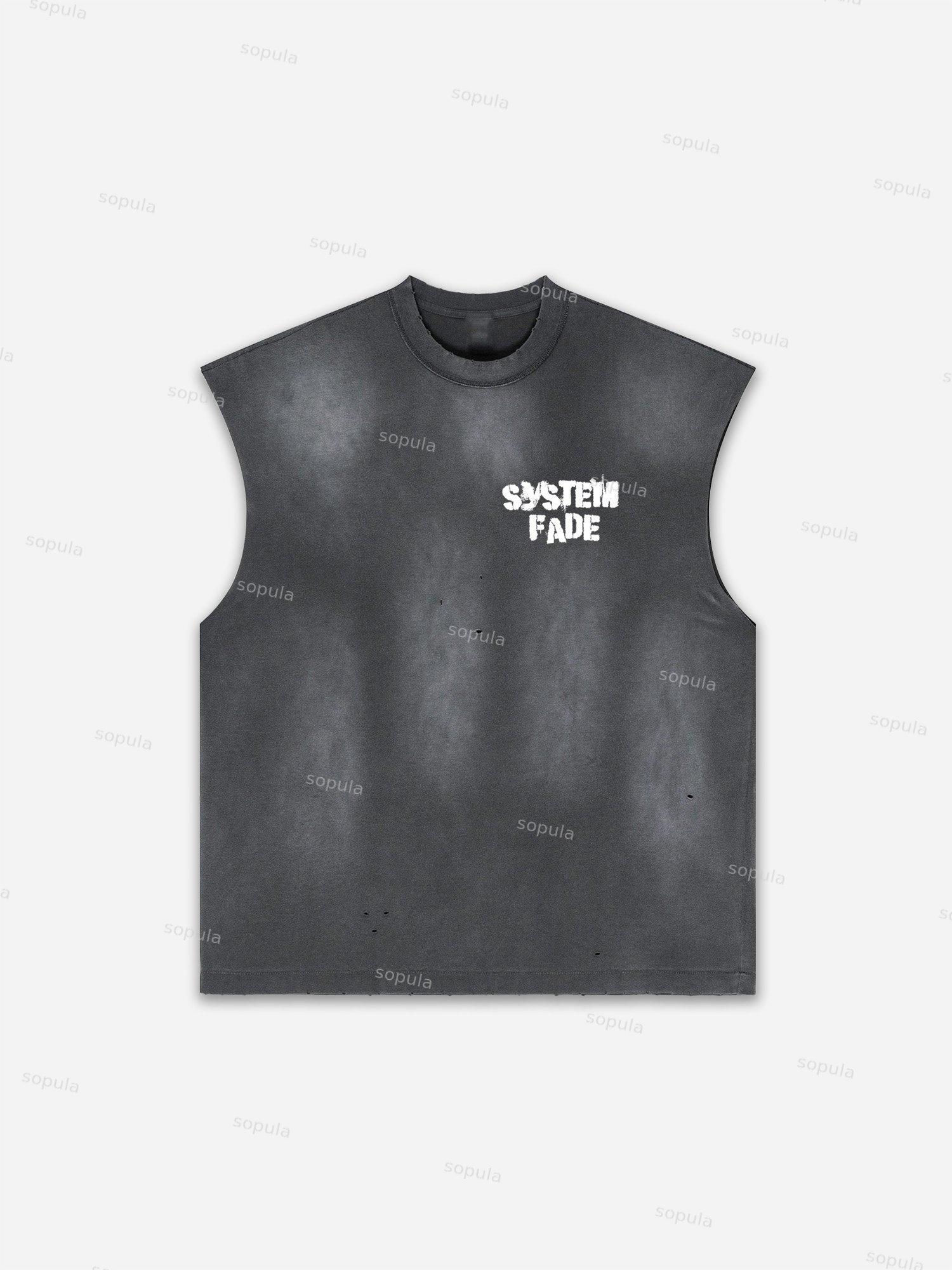 Sopula Vintage Graphic Distressed Tank Top Product Image