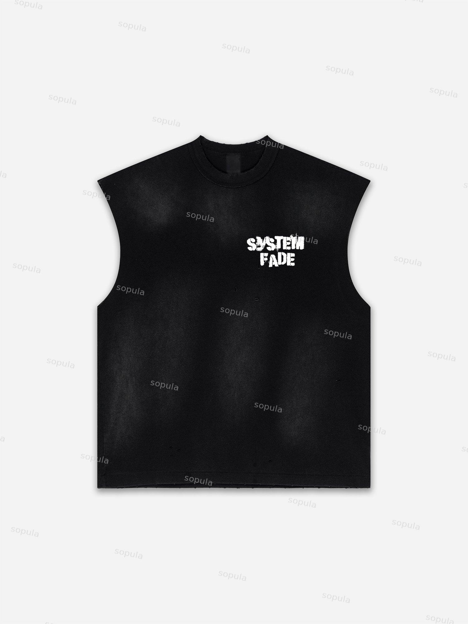 Sopula Vintage Graphic Distressed Tank Top Product Image