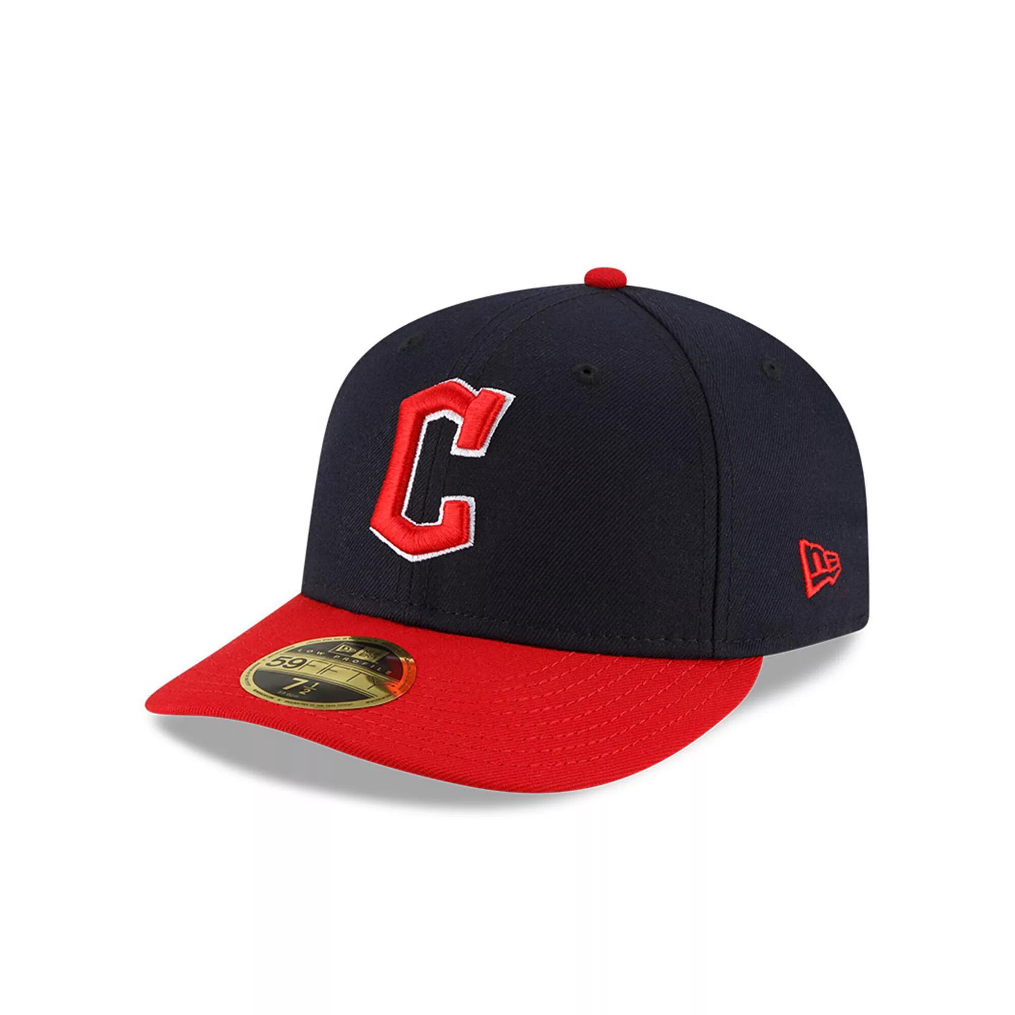 Men's New Era Navy/Red Cleveland Guardians Authentic Collection On-Field Home Low Profile 59FIFTY Fitted Hat, Size: 7 1/8, Grd Blue Product Image