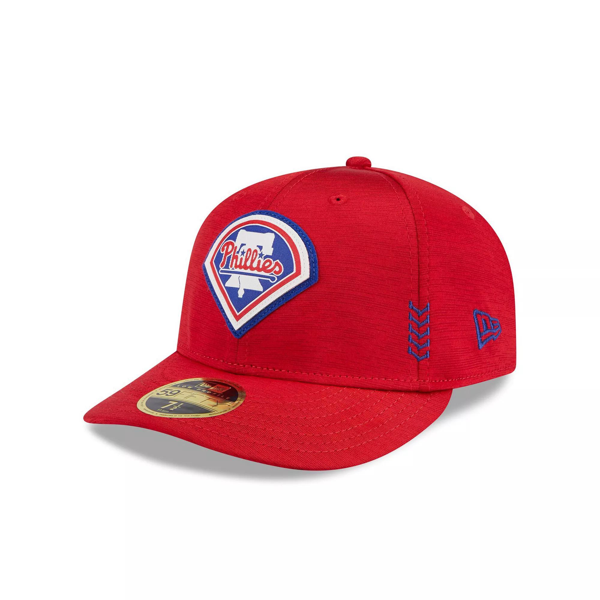 Men's New Era  Red Philadelphia Phillies 2024 Clubhouse Low Profile 59FIFTY Fitted Hat, Size: 7 1/2 Product Image