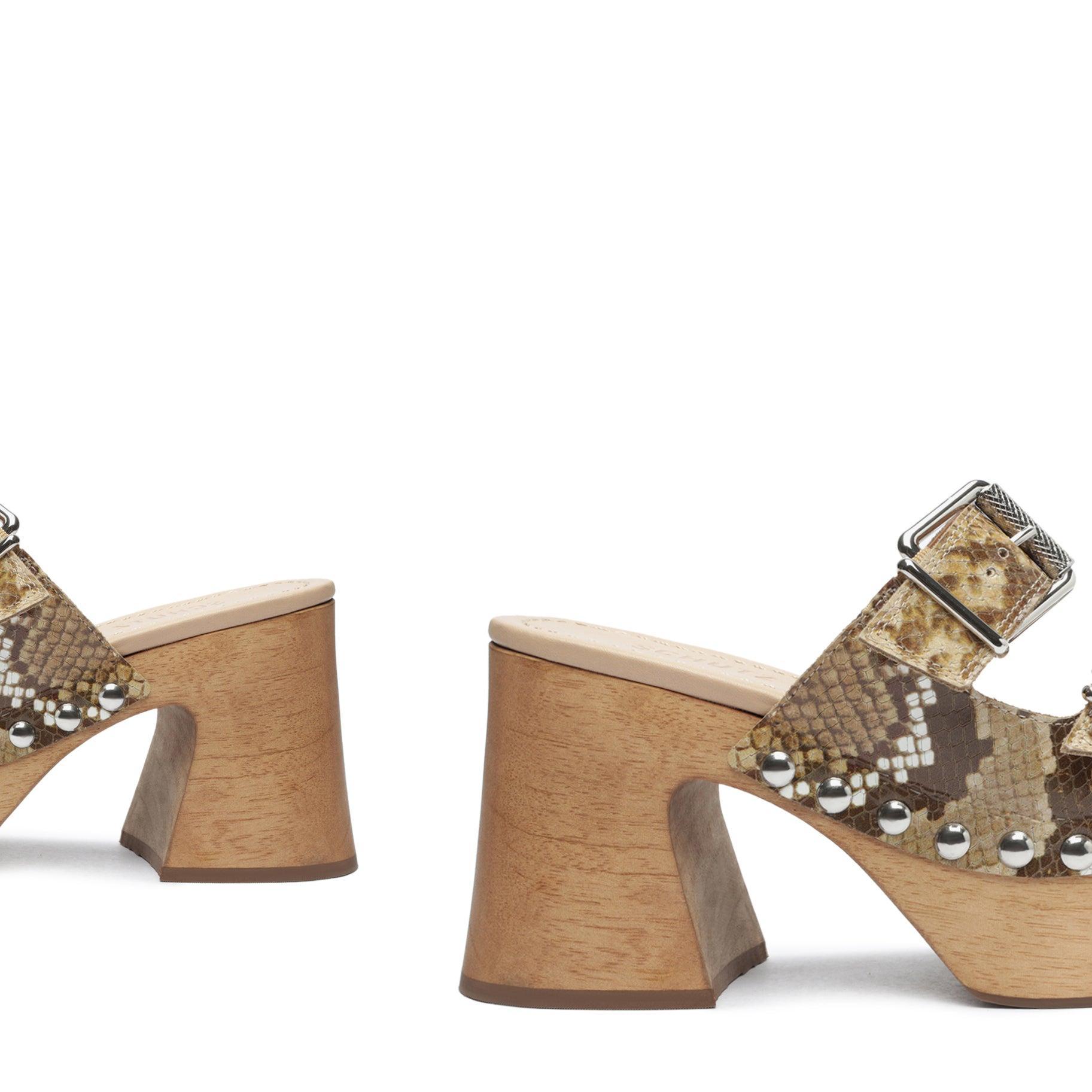 Kayleigh Snake-Embossed Leather Sandal Product Image