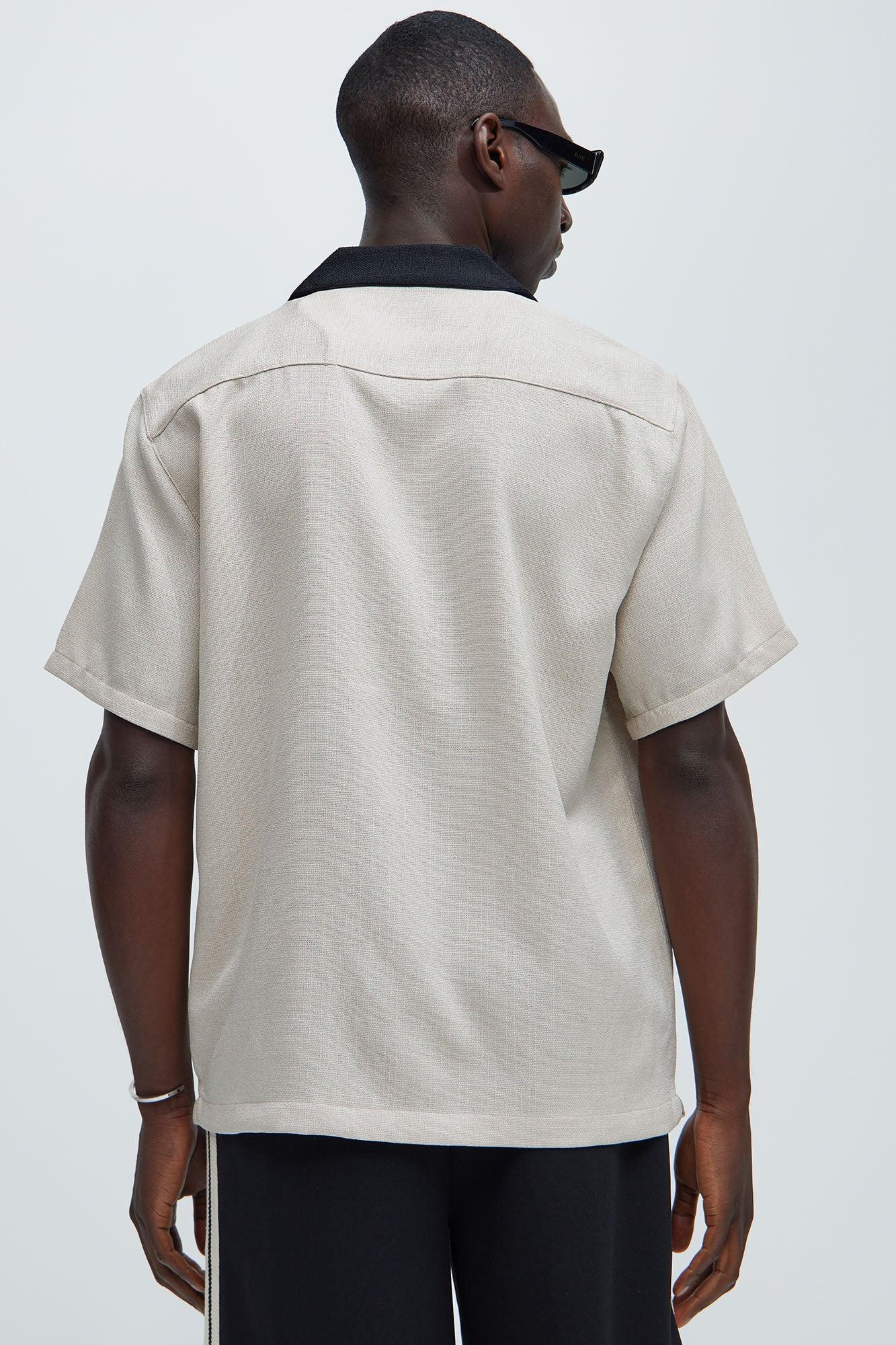 Palm Tree Embroidered Shirt - Stone/Combo Product Image