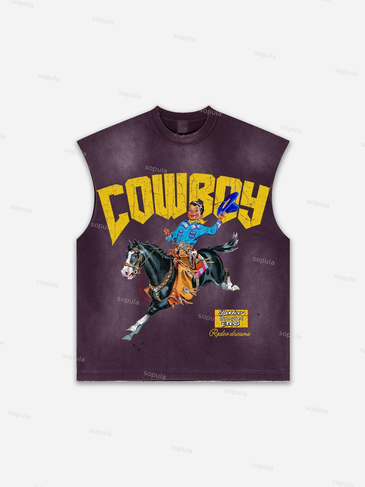 Men's Washed Streets Don't Lie Retro Big Head Graphic Tank Top Product Image