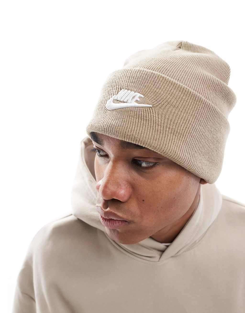 Nike Futura logo beanie in khaki Product Image