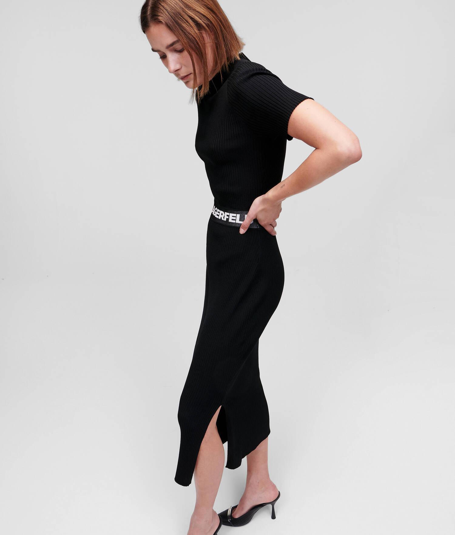SHORT-SLEEVED KARL LOGO KNIT DRESS Product Image