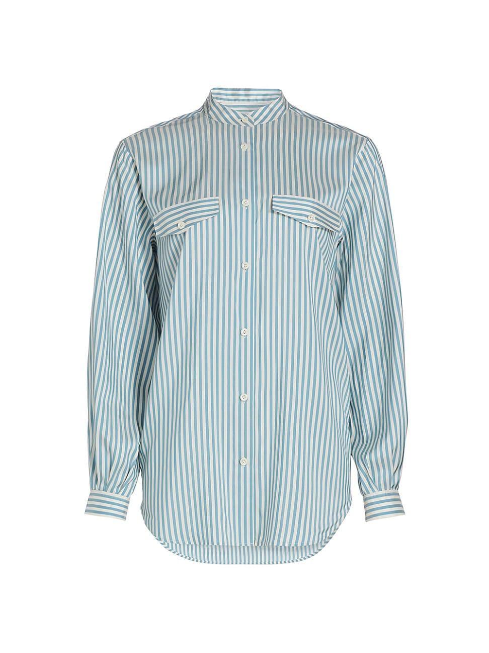 Womens Femme Pocket Striped Silk Shirt Product Image