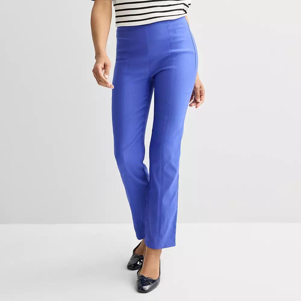 Women's Croft & Barrow® Seamed Straight Leg Pull-On Pants, Size: 4, Xander Purple Product Image