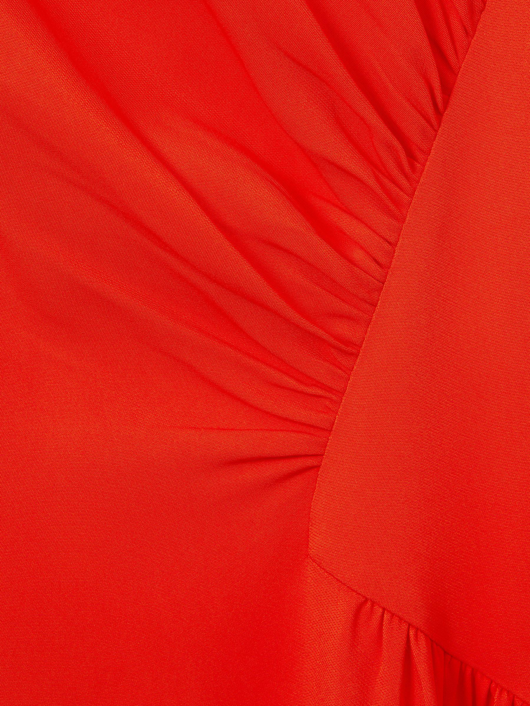 Ruched Midi Dress in Orange Product Image