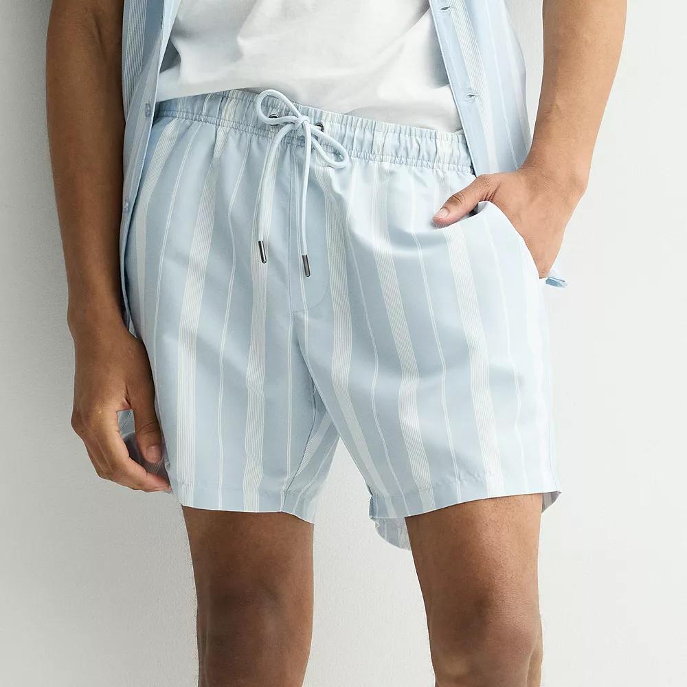 Mens Retrofit Multi Stripe Shorts Grey Blue Product Image