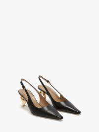 CHAIN HEEL LEATHER SLINGBACK SANDALS in black | JW Anderson US  Product Image