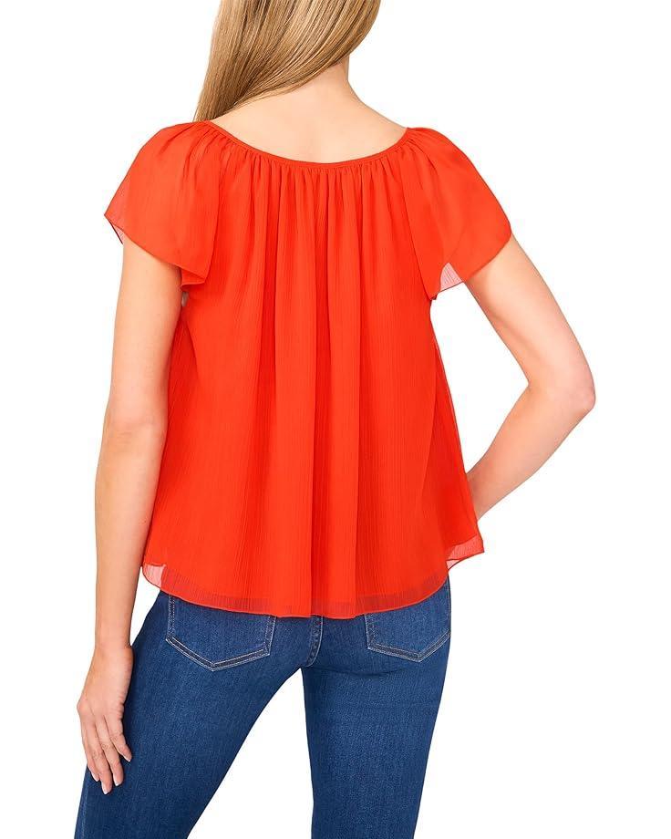 Flutter Sleeve Tie Front Top Product Image