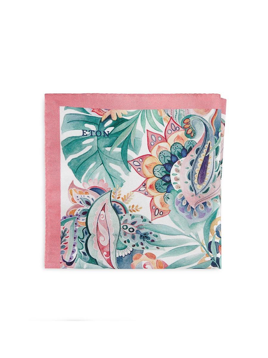 Mens Multi-Floral Silk Pocket Square Product Image