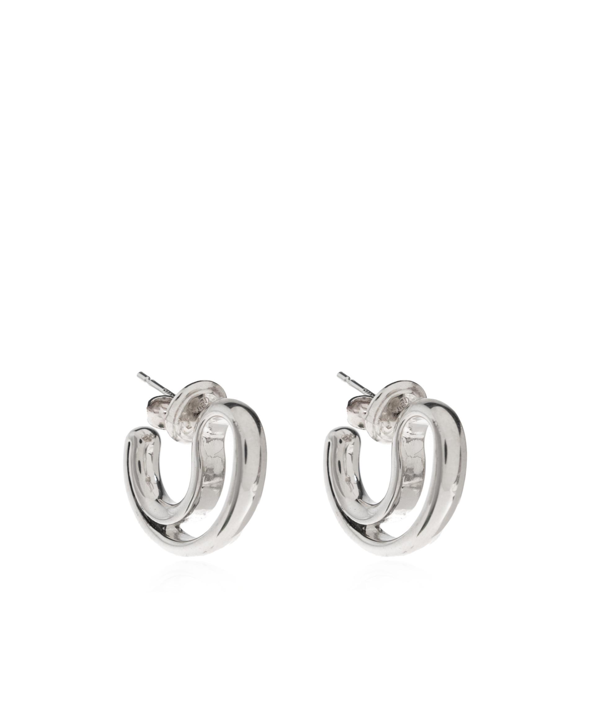 BOTTEGA VENETA Logo Earrings In Silver Product Image