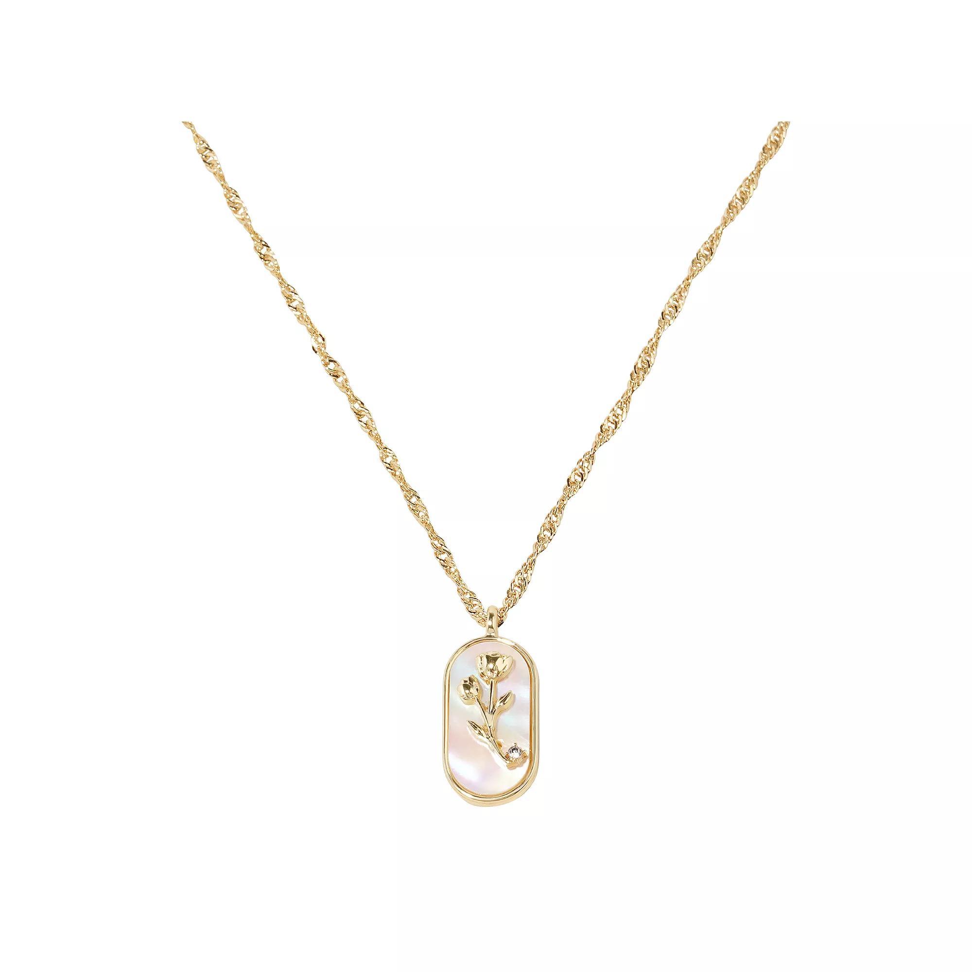 LC Lauren Conrad Gold Tone Courage and Wisdom Pendant Necklace, Women's, White Product Image