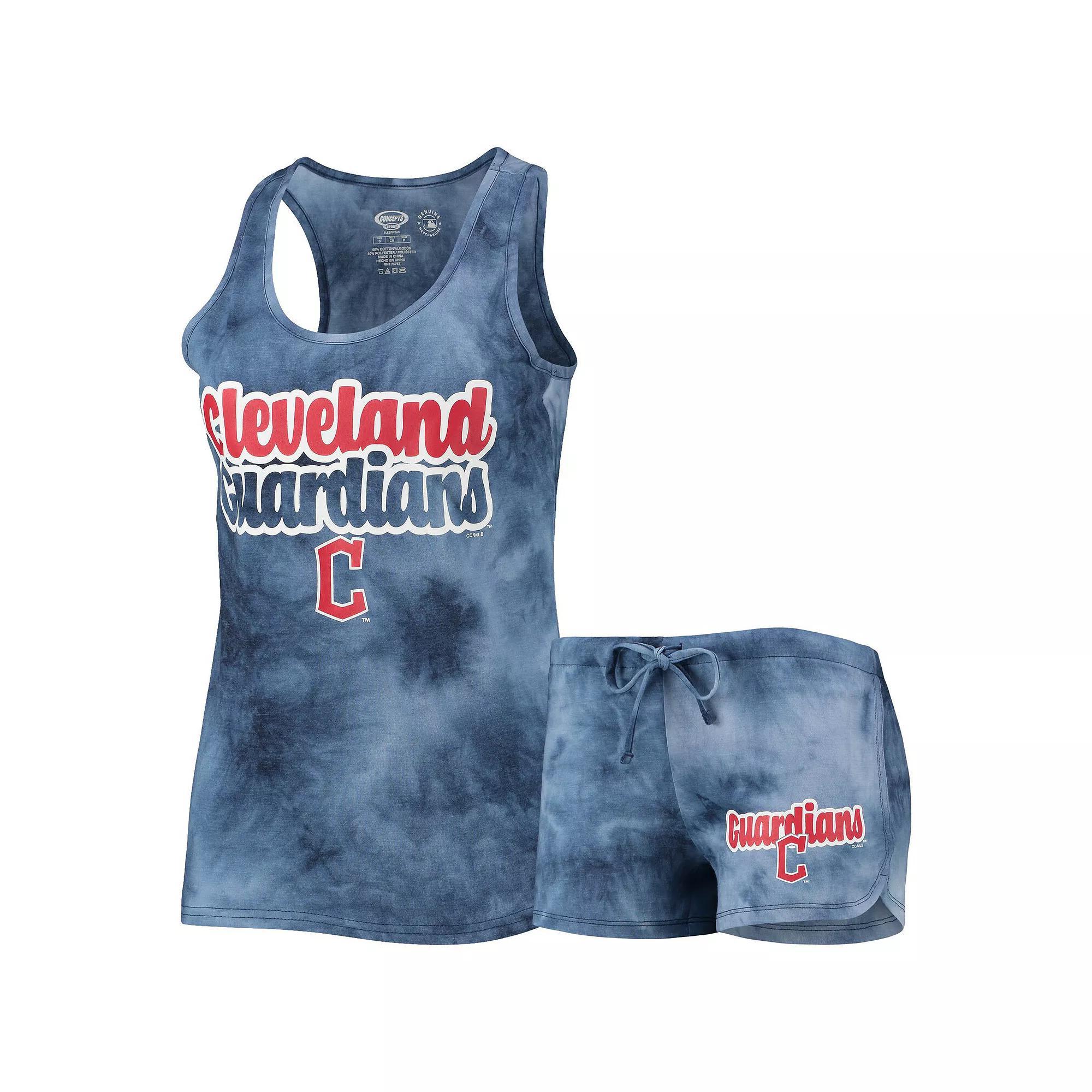 Women's Concepts Sport Navy Cleveland Guardians Billboard Racerback Tank Top & Shorts Set, Size: Small, Grd Blue Product Image