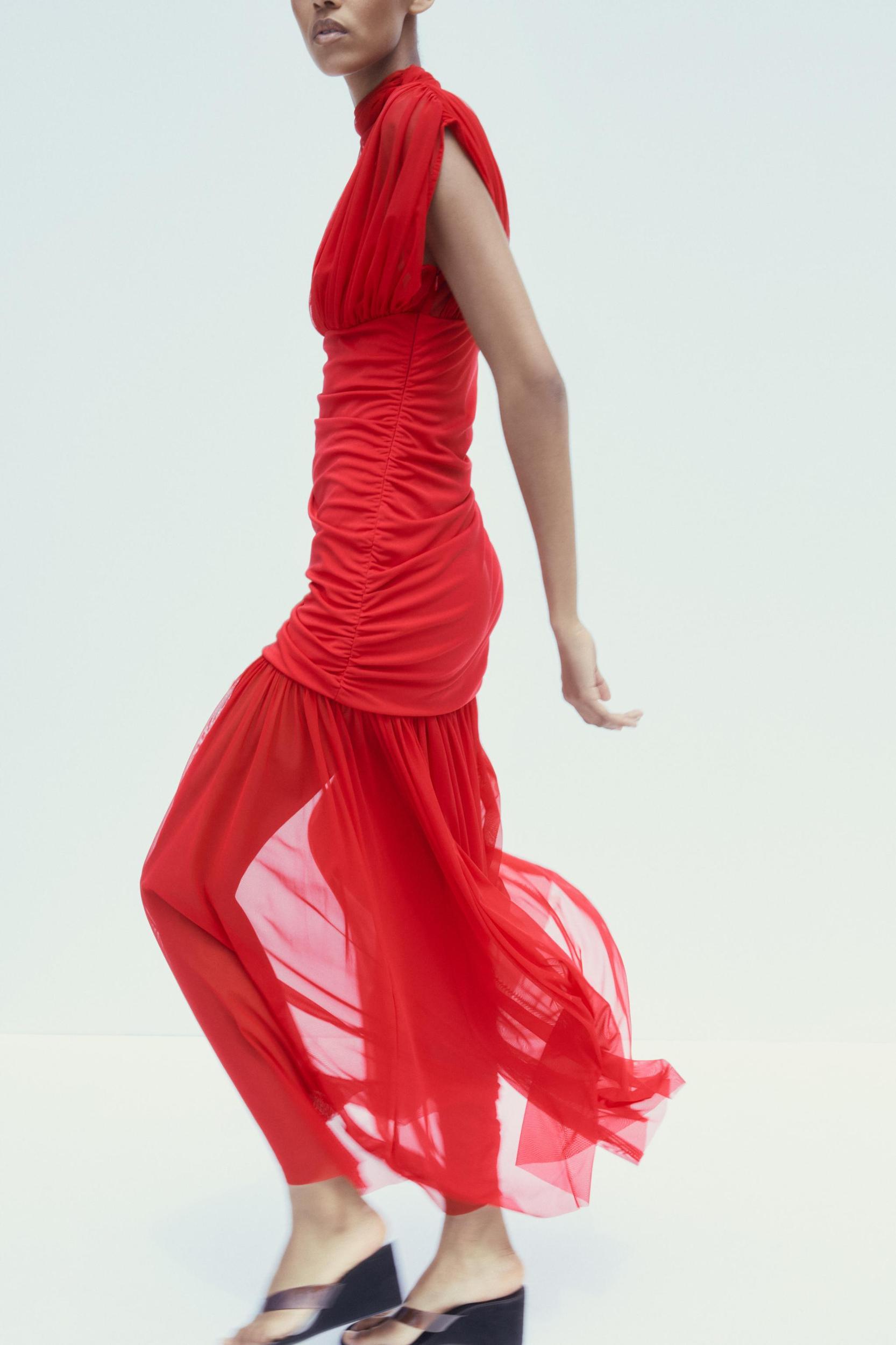 COMBINATION TULLE MIDI DRESS Product Image