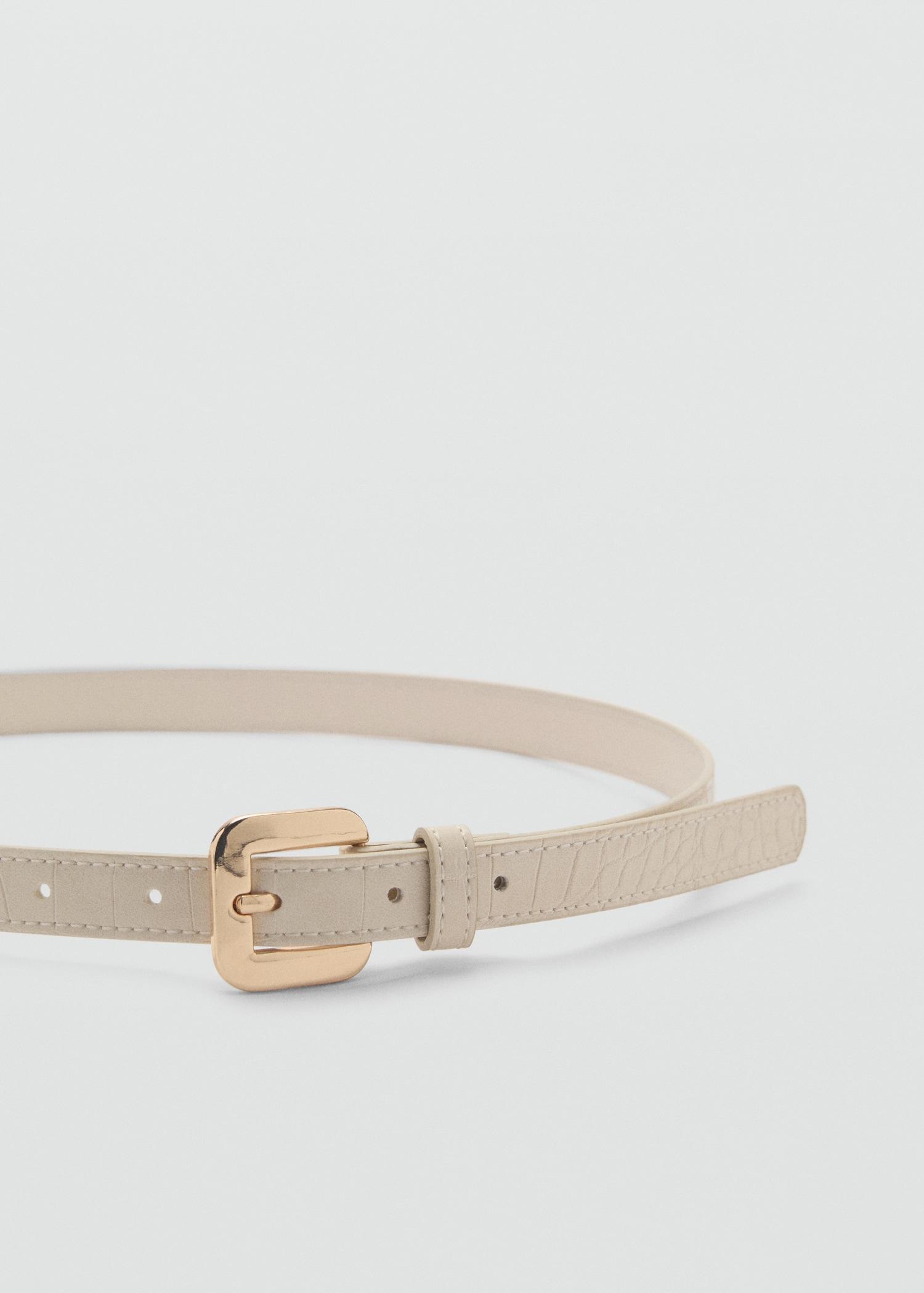 Croco leather-effect belt - Women | MANGO USA Product Image