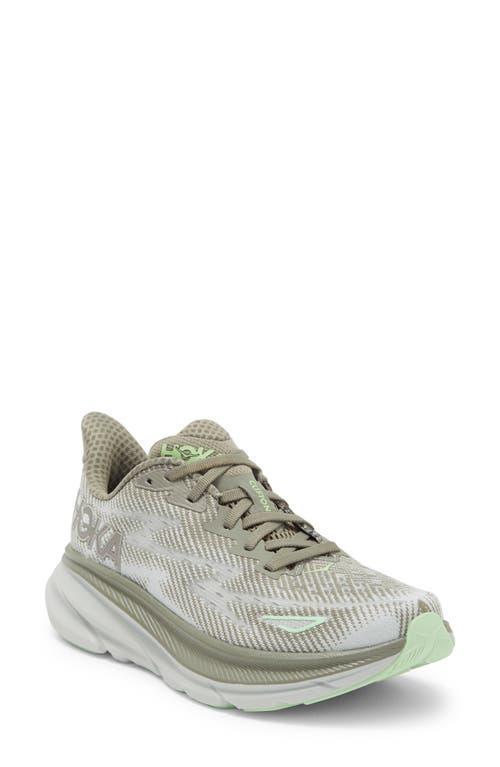 HOKA Womens Clifton 9 - Running Shoes Mercury/Olive Haze Product Image