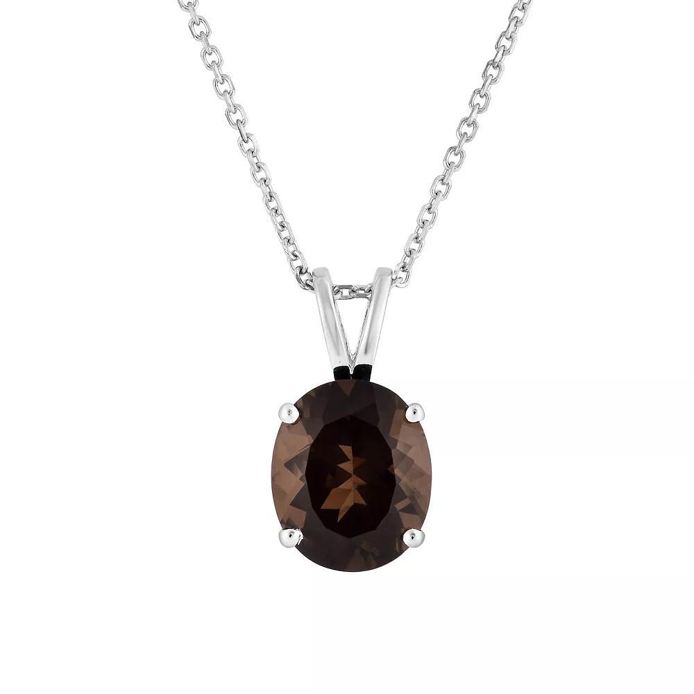 Sterling Silver Smoky Quartz Pendant Necklace, Women's, Size: 18" Product Image