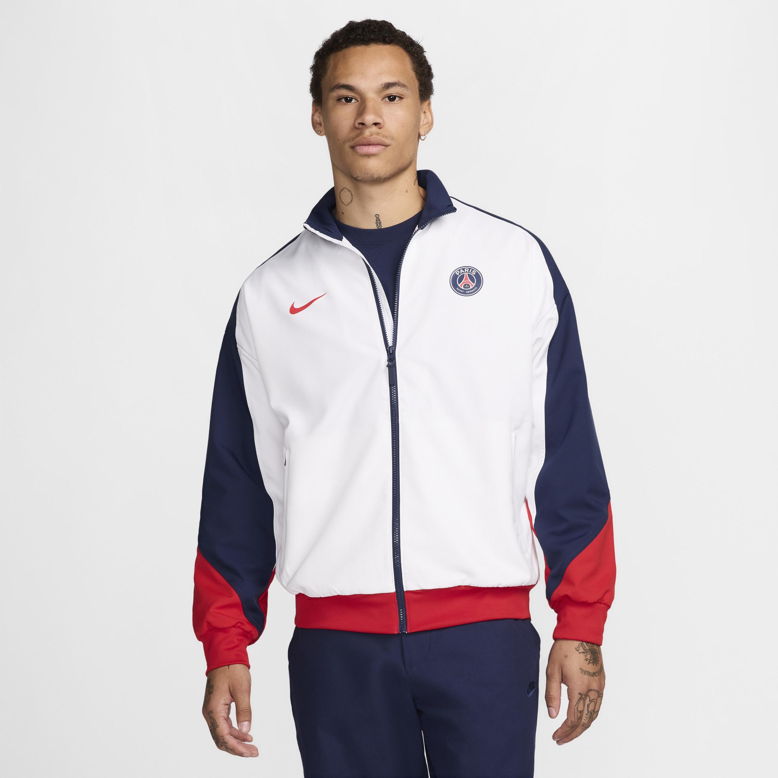 Men's Nike White Paris Saint-Germain 2024/25 Strike Anthem Full-Zip Jacket, Size: Small, Psg White Product Image