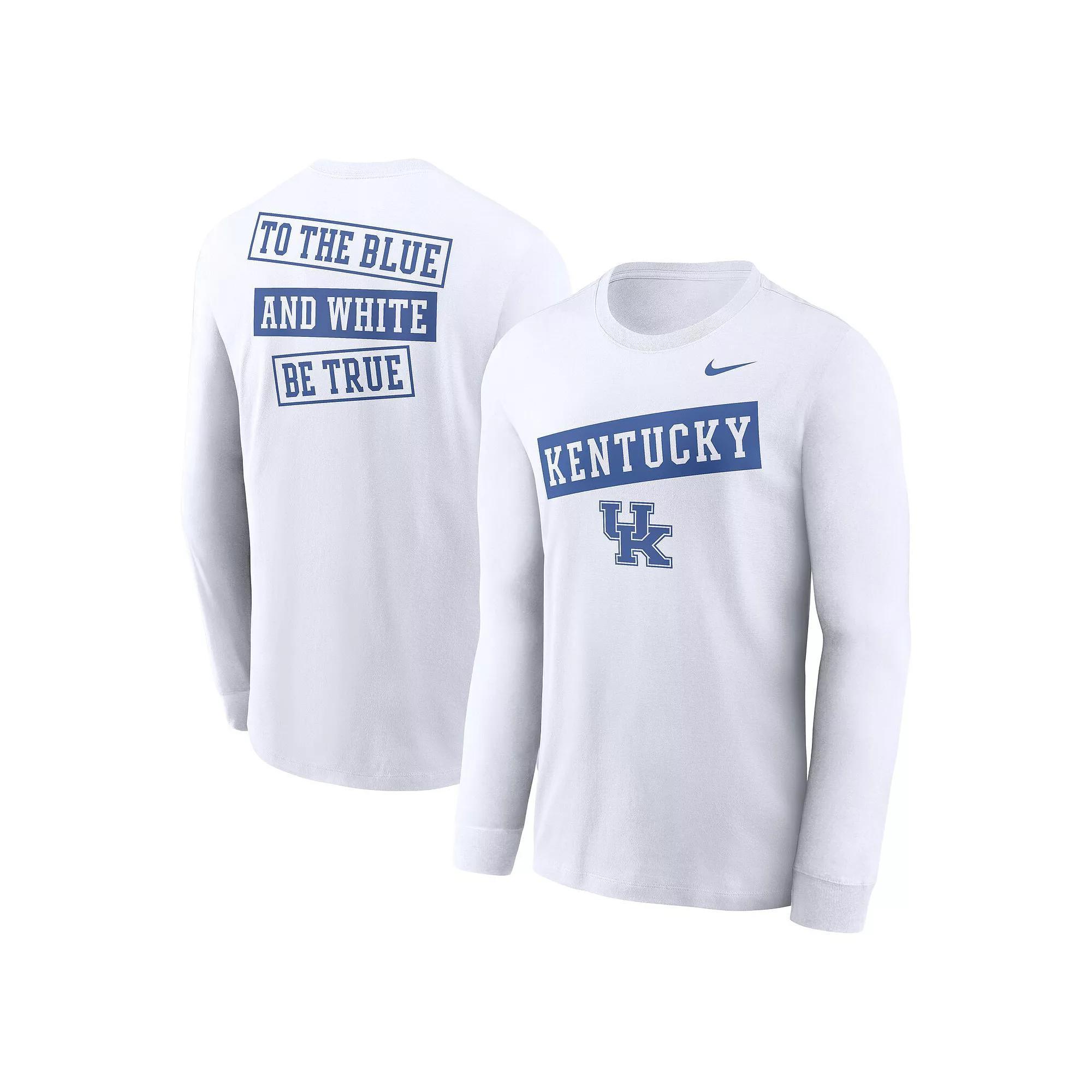 Men's Nike White Kentucky Wildcats Two-Hit Classic Location Long Sleeve T-Shirt, Size: Medium Product Image