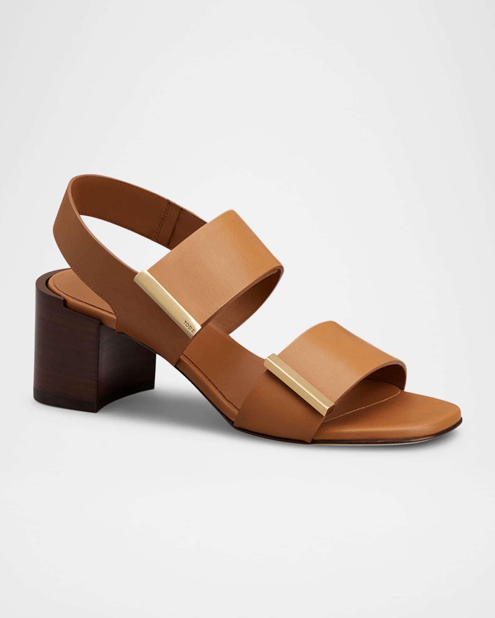 T55 Leather Double-Strap Sandals Product Image