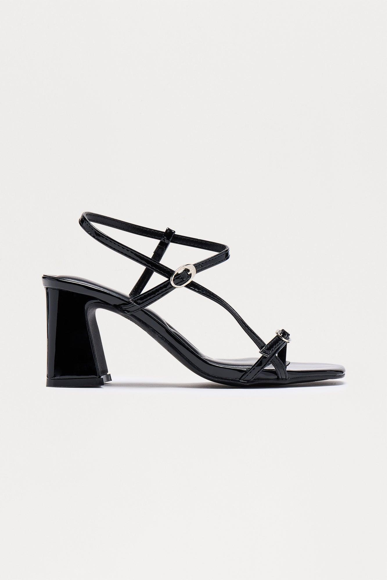 Kathy Ankle Strap Heels - Black Product Image