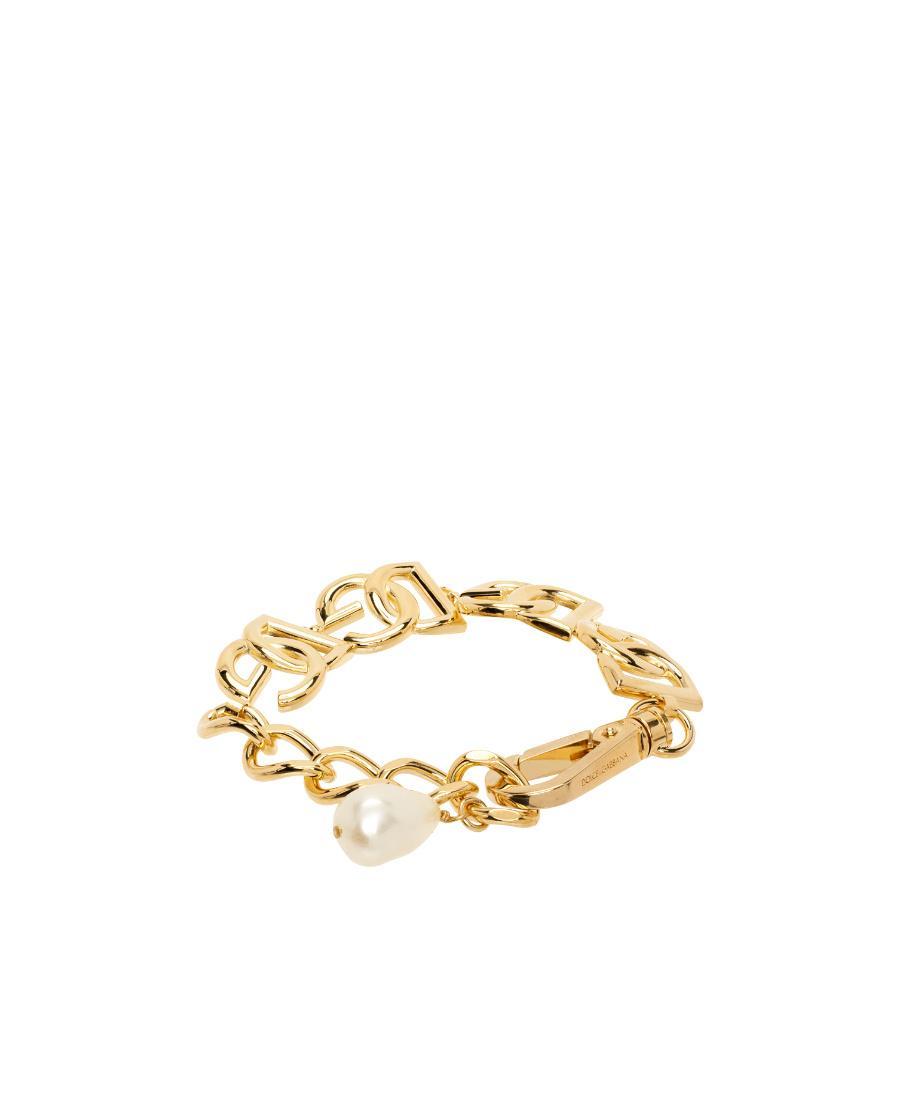 DOLCE & GABBANA Logo-lettering Bracelet In Yellow Product Image