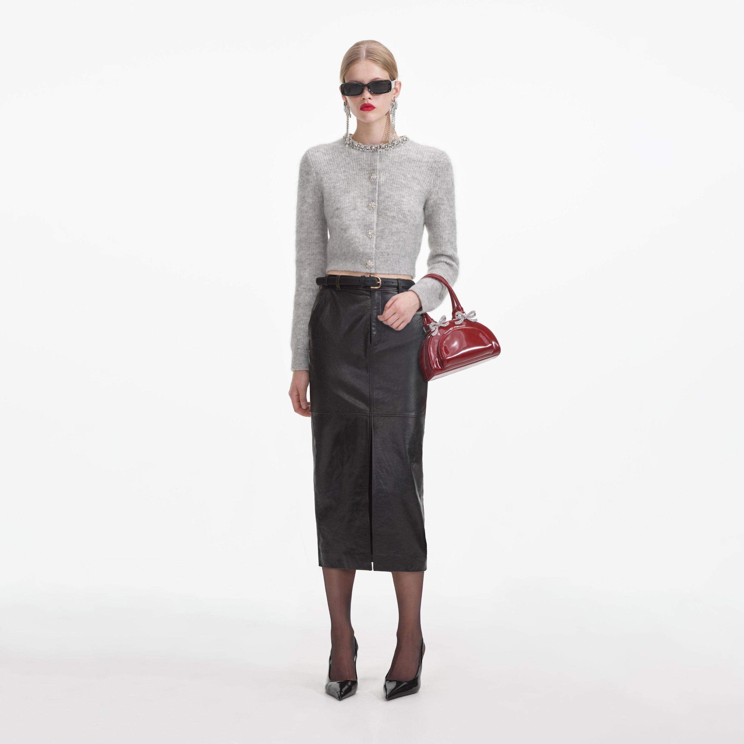 Grey Soft Knit Cardigan Product Image