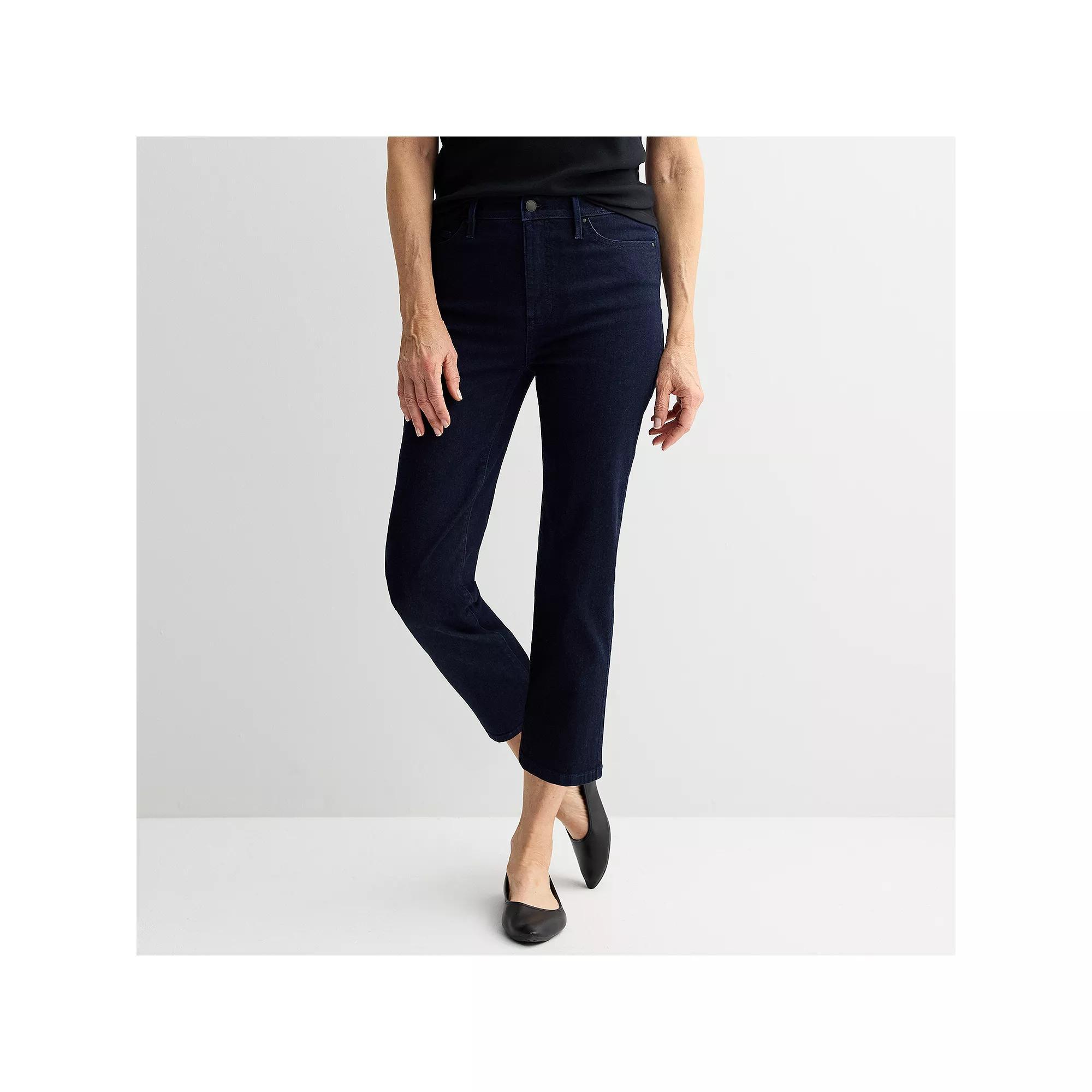 Womens Croft & Barrow Straight Leg Cropped Jeans Rinse Blue Product Image