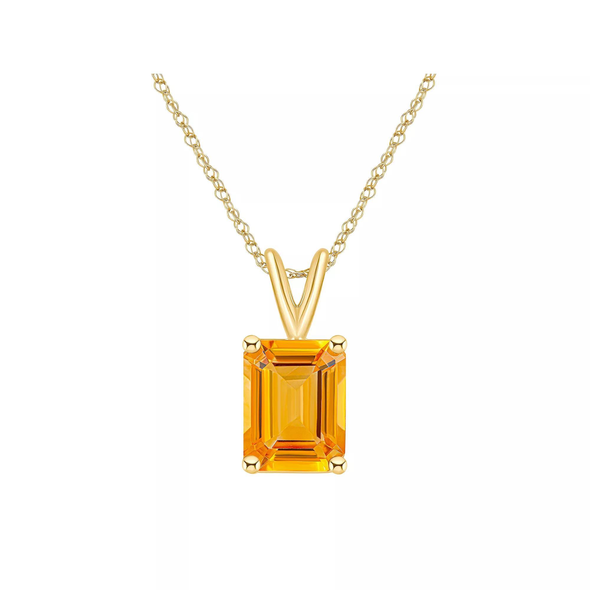Celebration Gems 14k White Gold Gemstone Pendant Necklace, Women's, Size: 18", Citrine Product Image