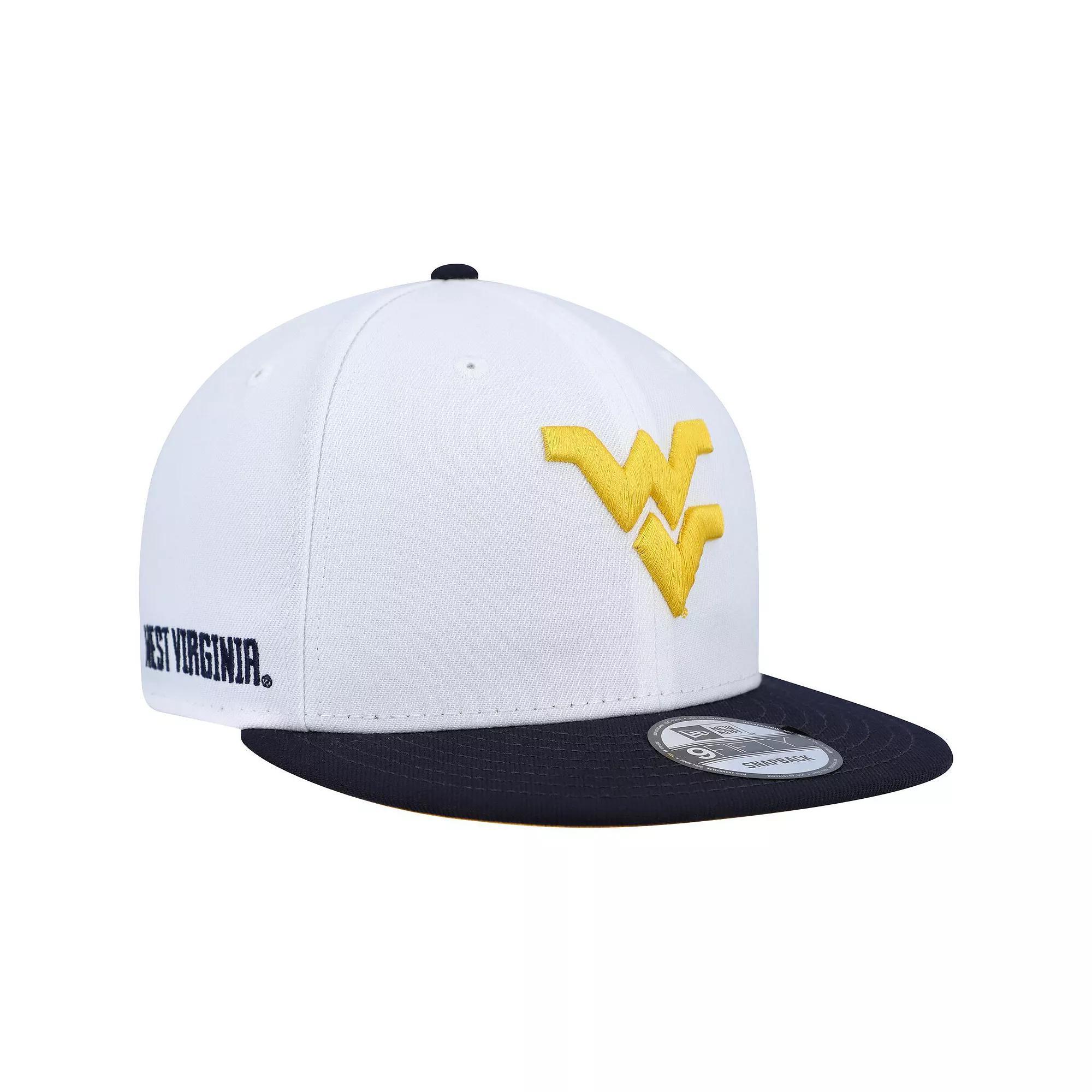 Mens New Era /Navy West Virginia Mountaineers Two-Tone Mascot 9FIFTY Snapback Hat Product Image