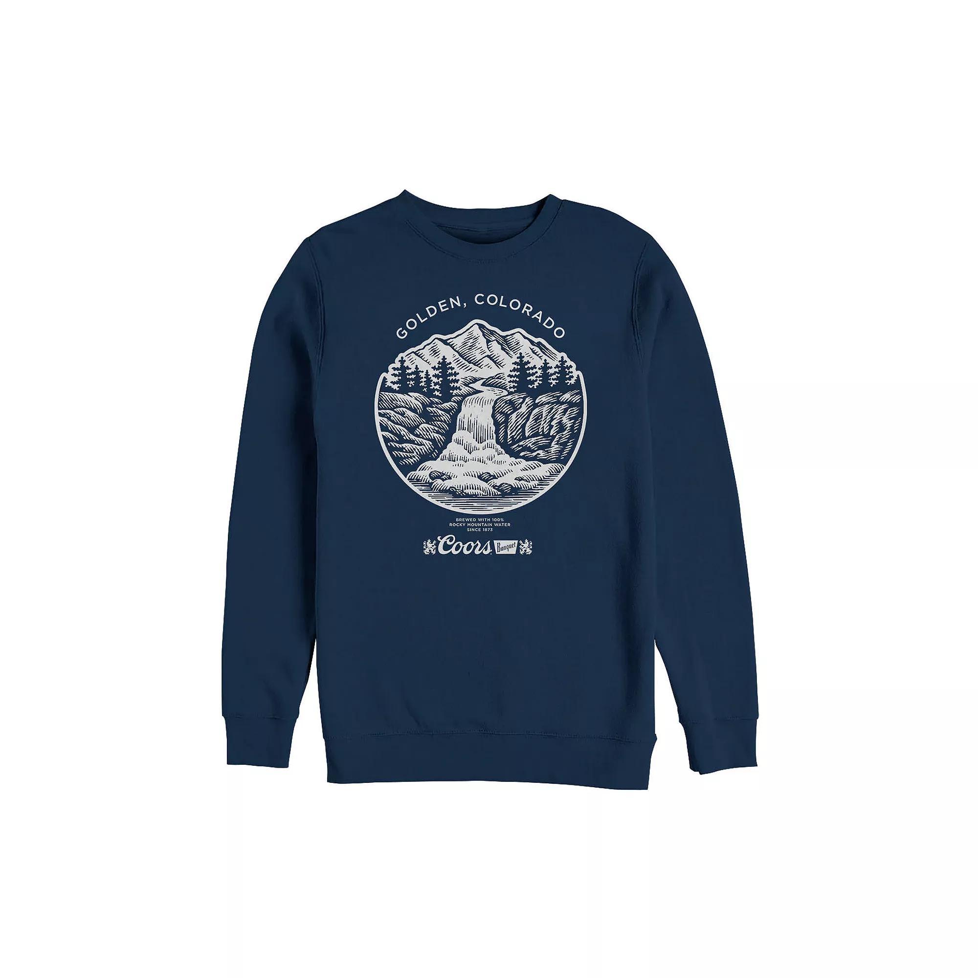 Big & Tall Miller Coors Golden Colorado Mountain Stamp Fleece, Men's, Size: XXL Tall, Blue Product Image