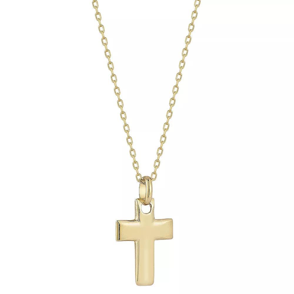 LUMINOR GOLD 14k Gold Cross Pendant Necklace, Women's, Size: 18" Product Image
