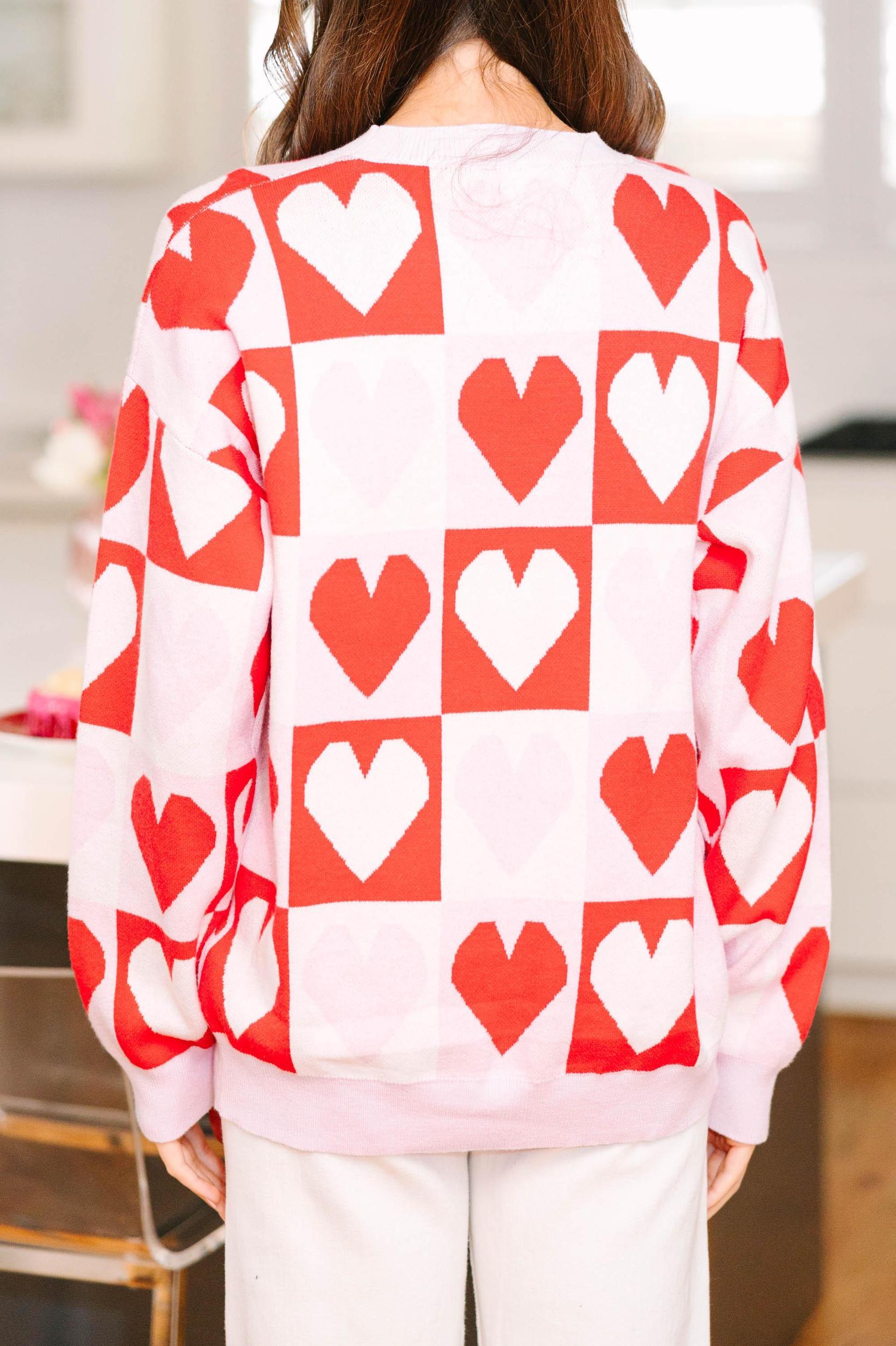 Let Your Love Shine Red Heart Sweater Female Product Image