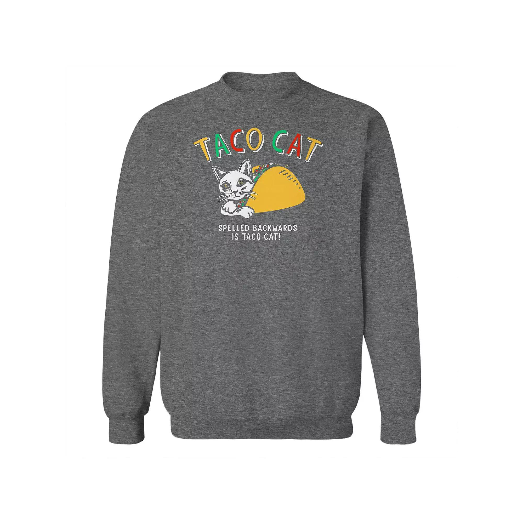 Juniors Taco Cat Graphic Fleece Sweatshirt, Womens Grey Heather Product Image