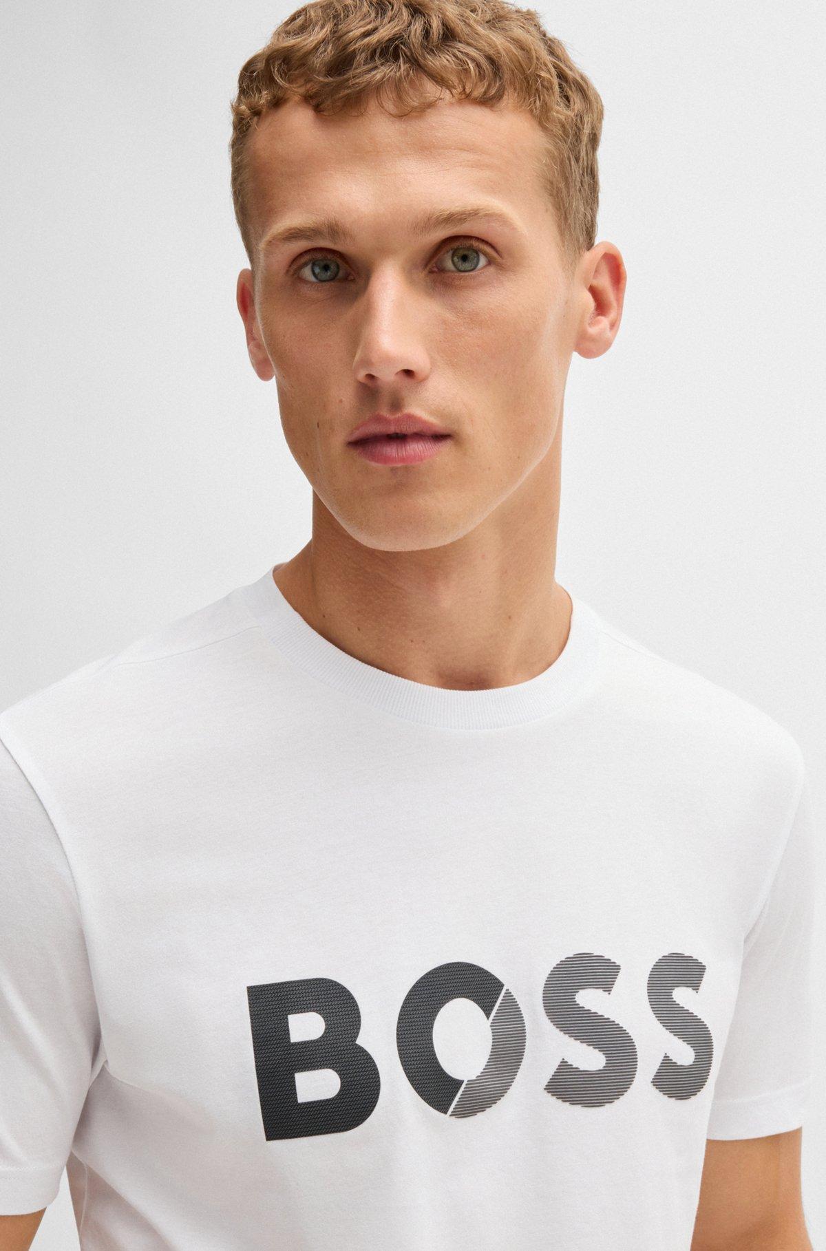 Cotton-jersey T-shirt with large logo Product Image