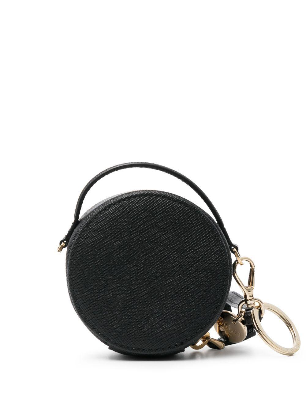 enamel-logo Saffiano-leather mini pouch Product Image