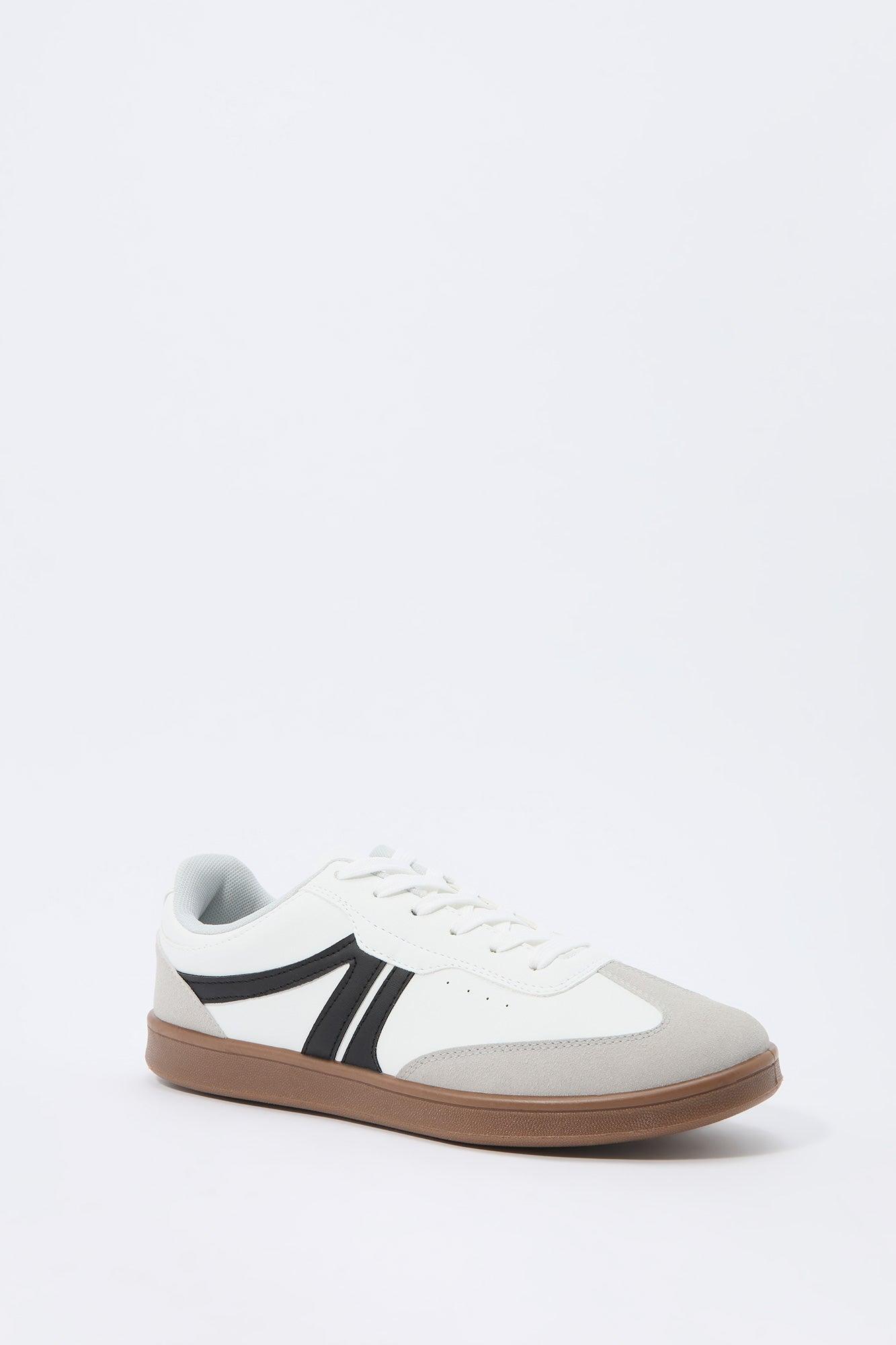 Faux Leather Low Top Retro Sneaker Male Product Image