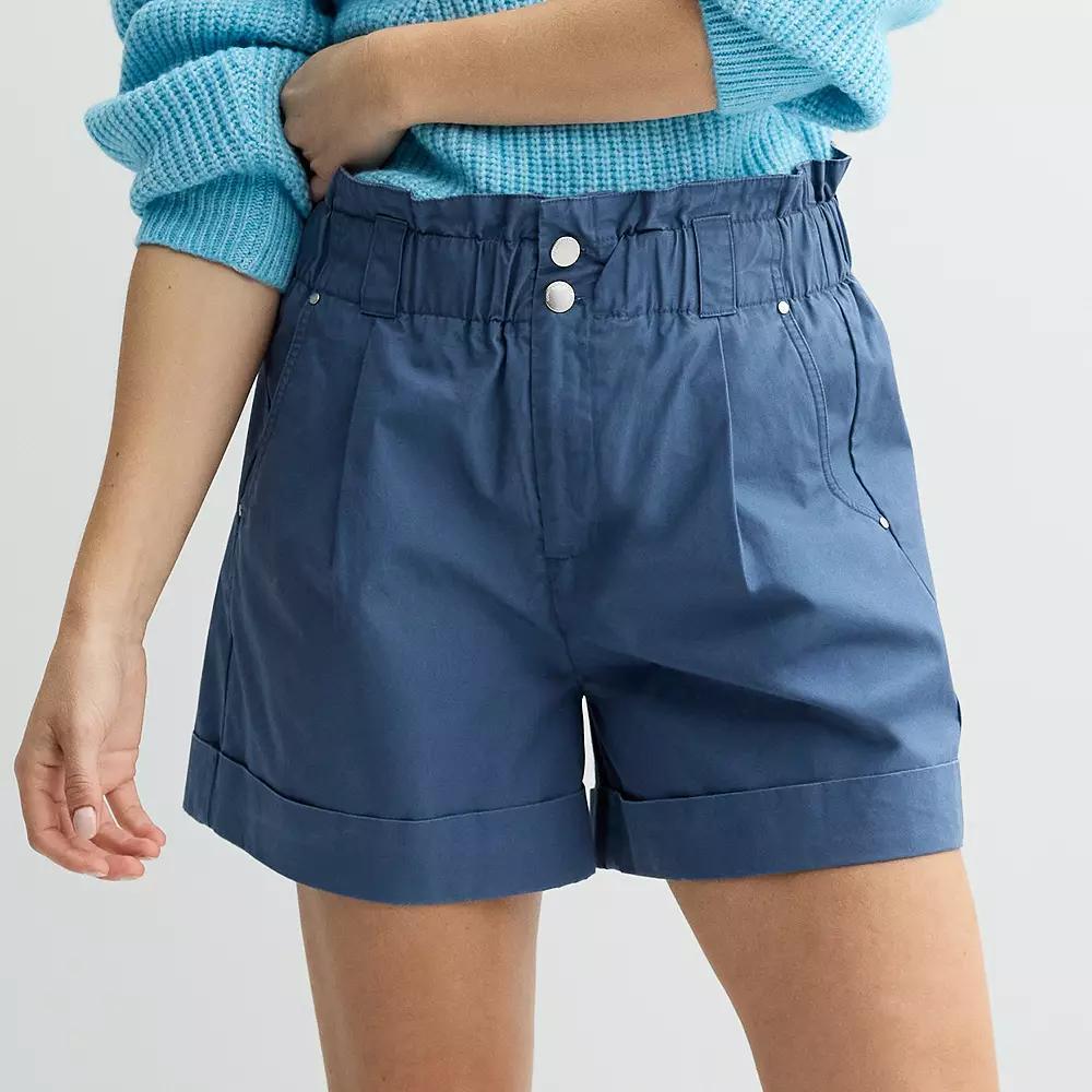 Womens Sonoma Goods For Life Femme Fashion Shorts Blue Flare Product Image