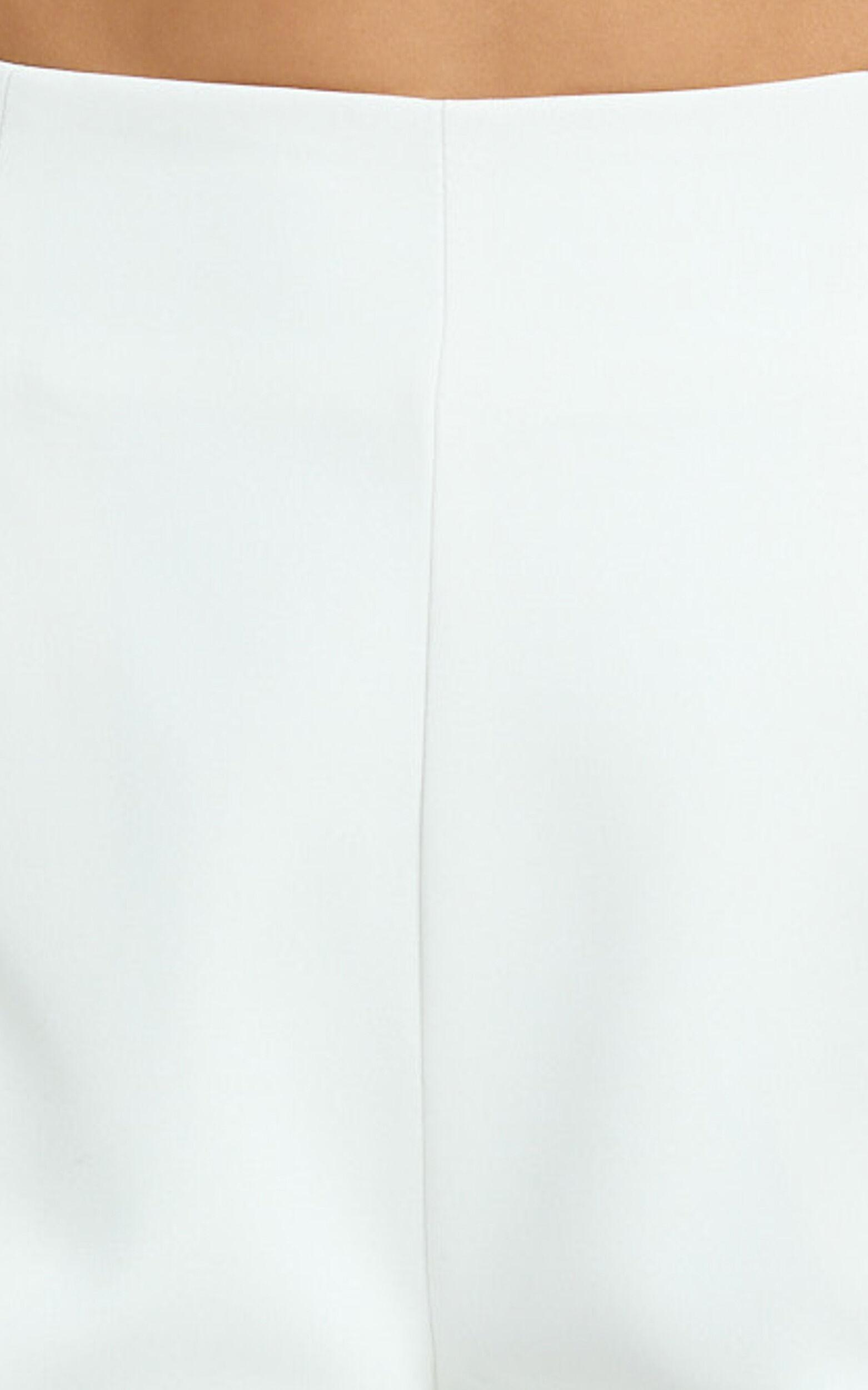 Marlena Shorts - High Waisted A Line Tailored Shorts in White Product Image