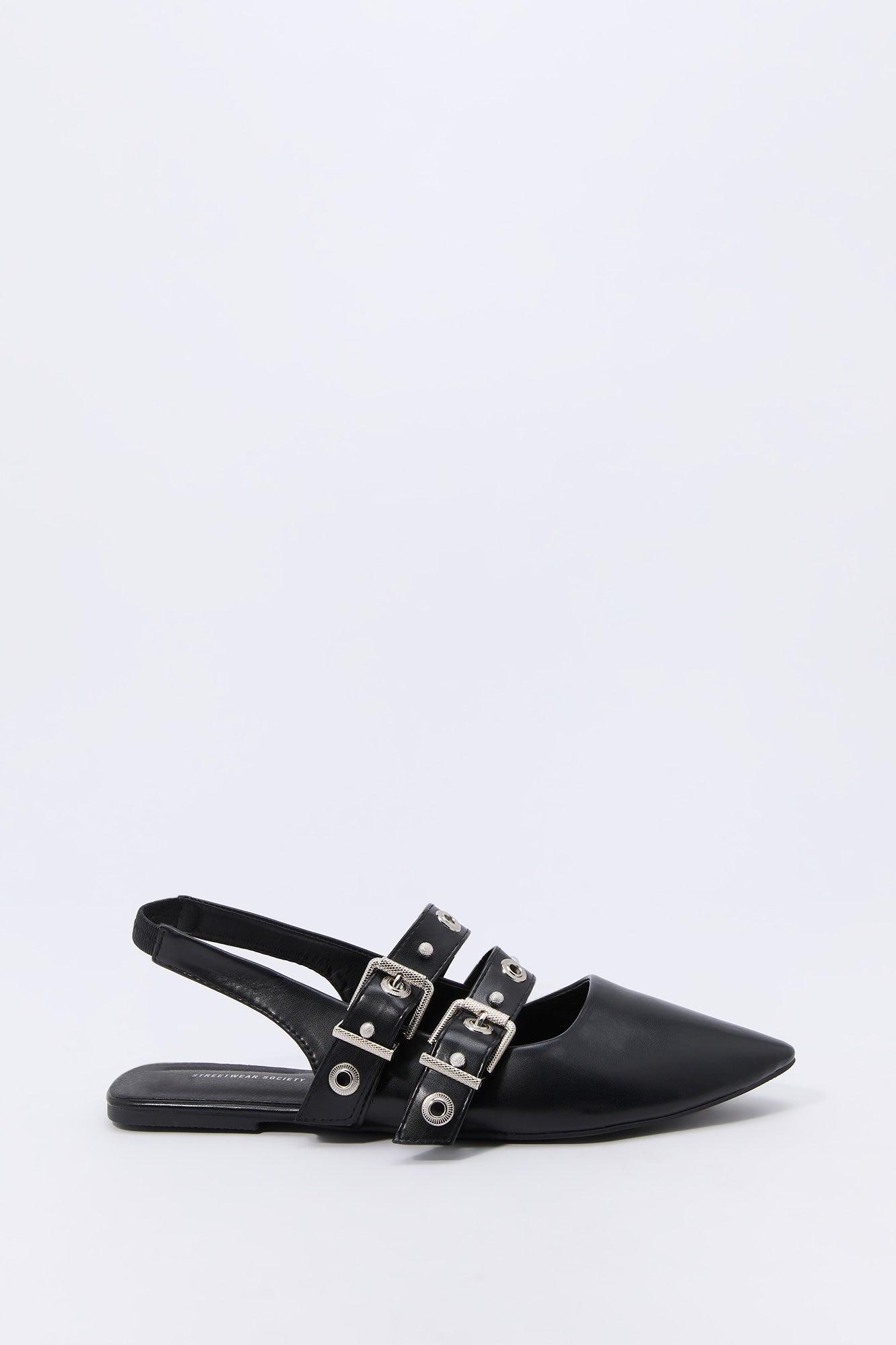 Double Buckle Slingback Flats Female Product Image