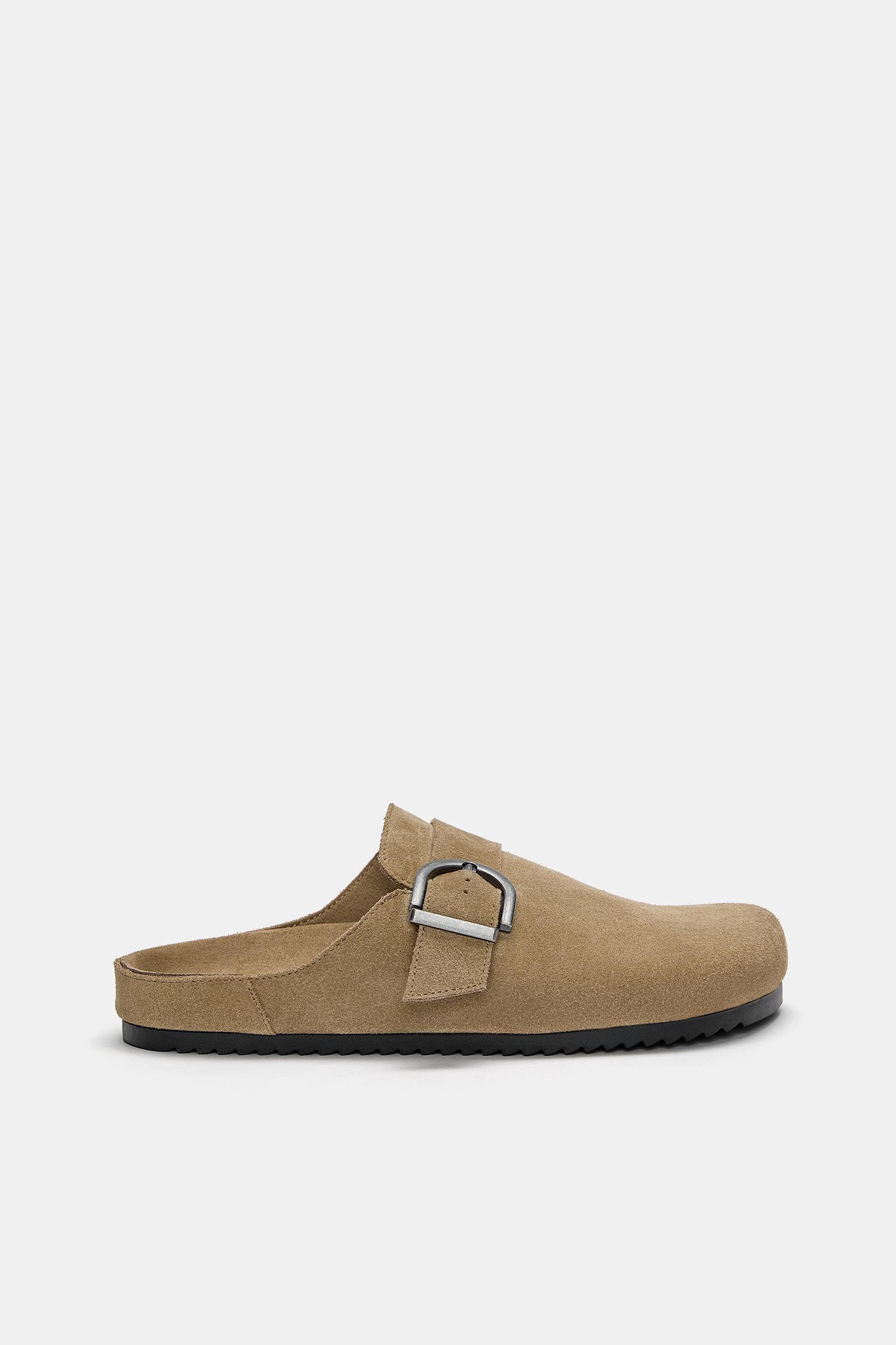 Leather clogs with buckle Product Image